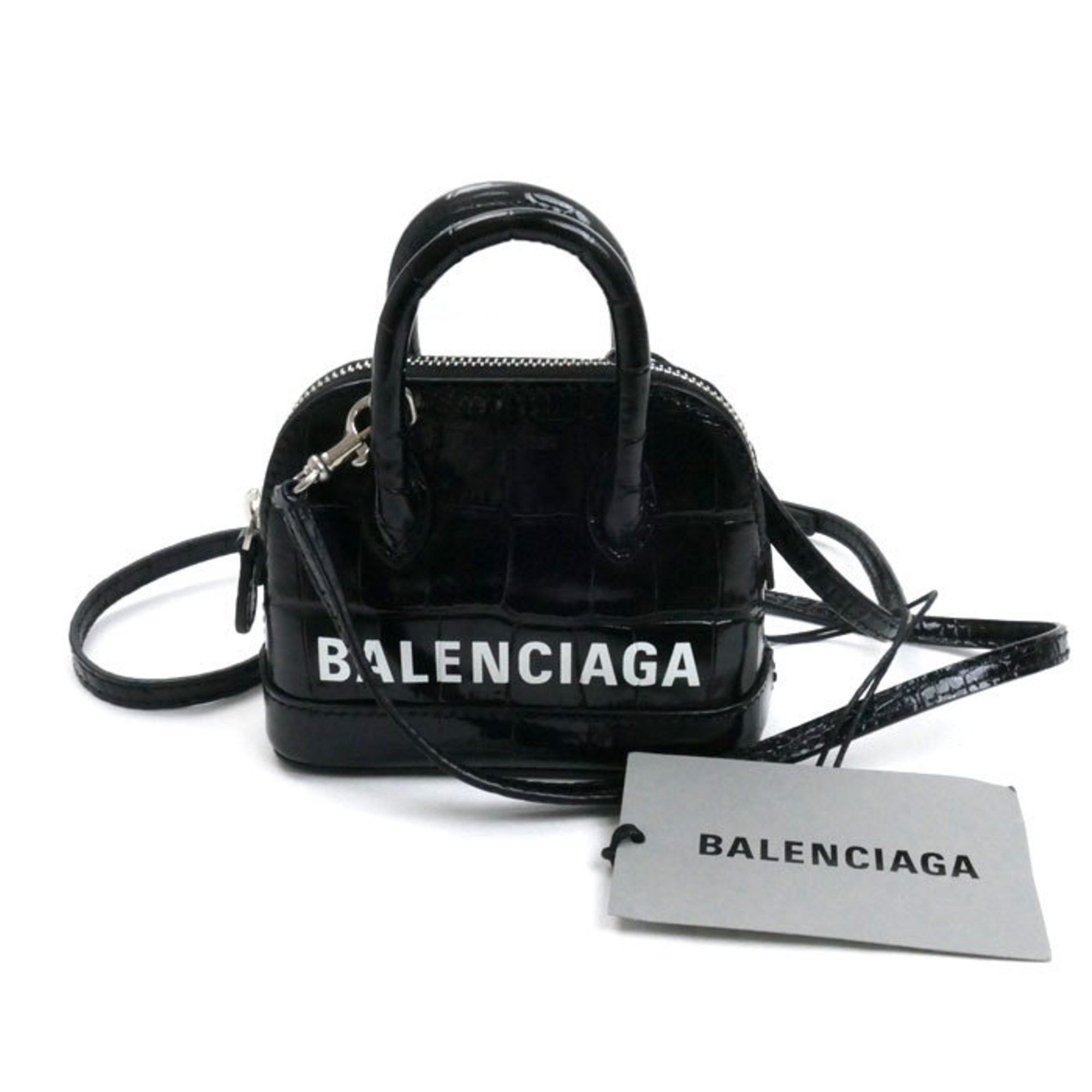 Balenciaga Ville Top Hand Mini Shoulder 2Way Bag Black 639756 Women's