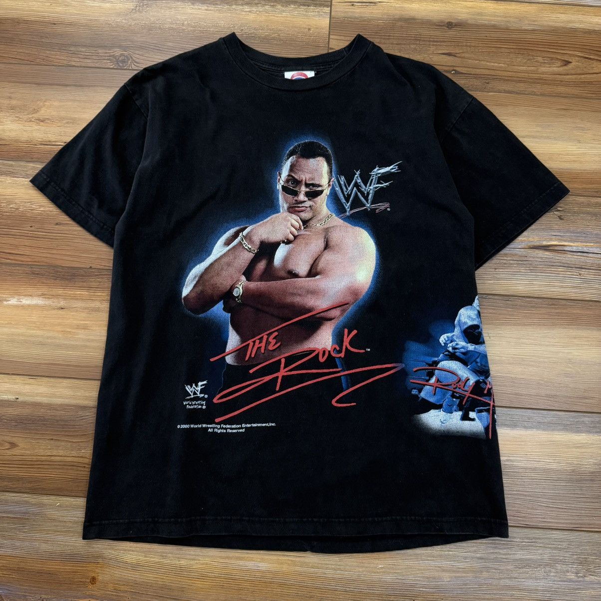 Other Vintage The Rock WWF Layin Smackdown Wraparound Black Shirt Size US L / EU 52-54 / 3 - 1 Thumbnail