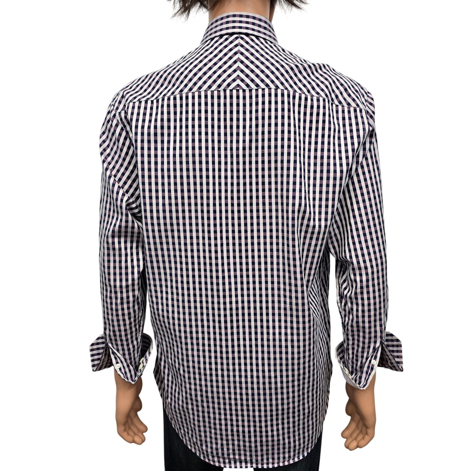 Johnston & Murphy JOHNSTON & MURPHY Dress Shirt M Tailored fit Flip Cuff check Size US M / EU 48-50 / 2 - 10 Thumbnail