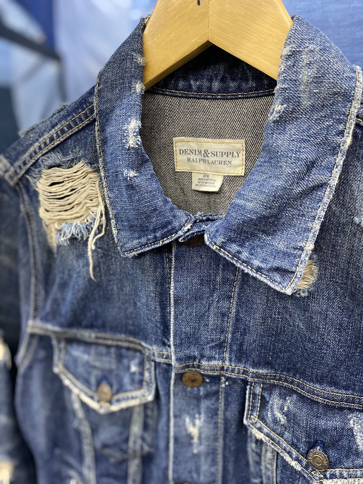 RRL Ralph Lauren Distressed trucker jacket Denim supply RL TYPE3 Size US M / EU 48-50 / 2 - 2 Thumbnail