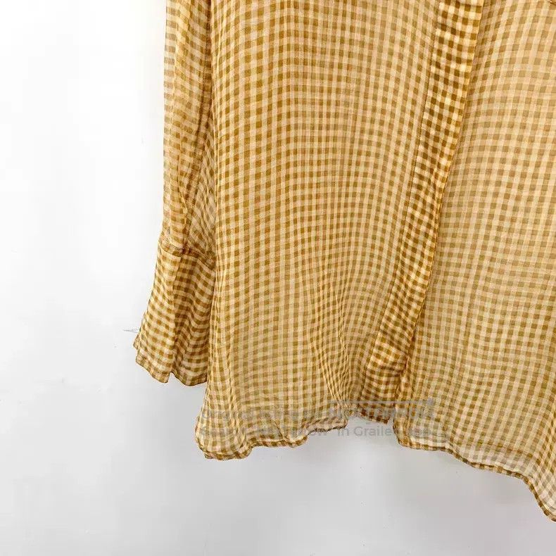 Fendi Fendi Brown check mulberry silk collar long-sleeved shirt, Size S / US 4 / IT 40 - 4 Thumbnail
