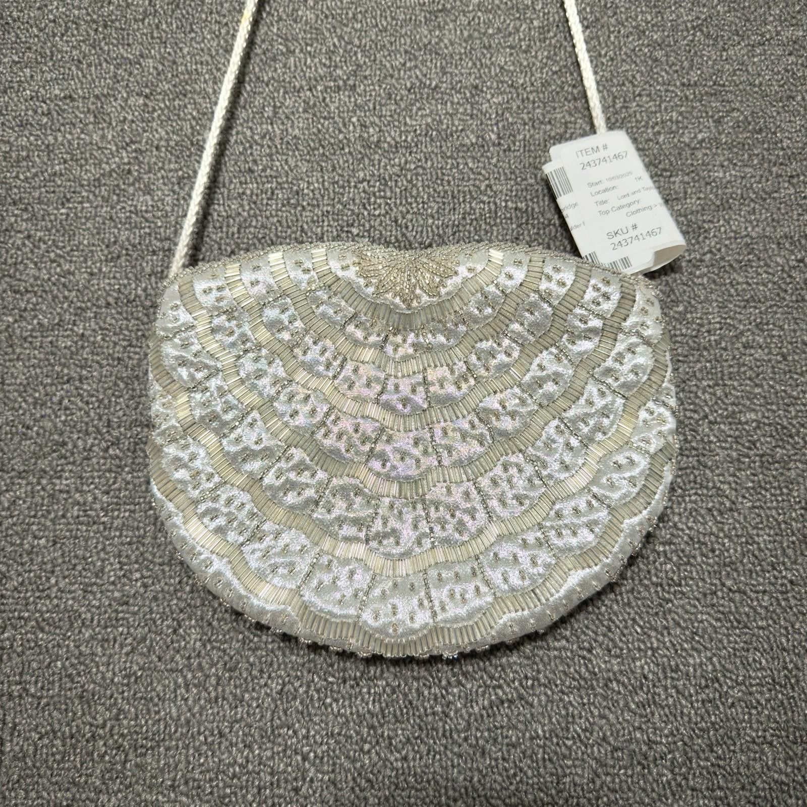 Lord & Taylor VTG Lord&Taylor Evening Purse Opalescent Satin Beaded Y2K Size ONE SIZE - 3 Thumbnail