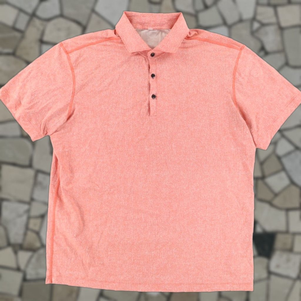 Lululemon Lululemon Propel Polyester Polo Shirt Orange Men XL Size US XL / EU 56 / 4 - 1 Thumbnail
