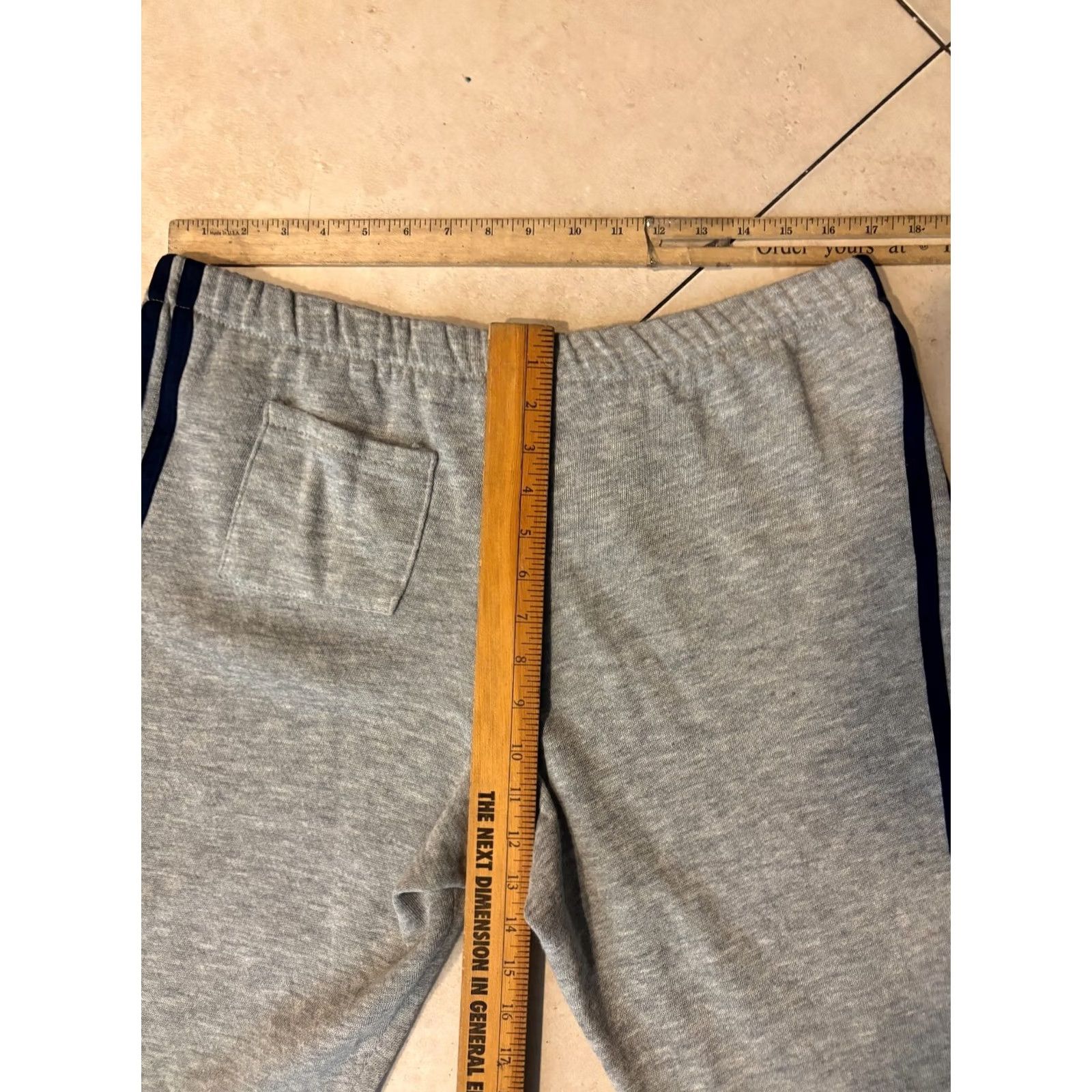 Agolde VINTAGE Gold Eagle Sweat Pants L Gray Acrylic USA Made 80s Striped Mens Size US 33 - 6 Thumbnail