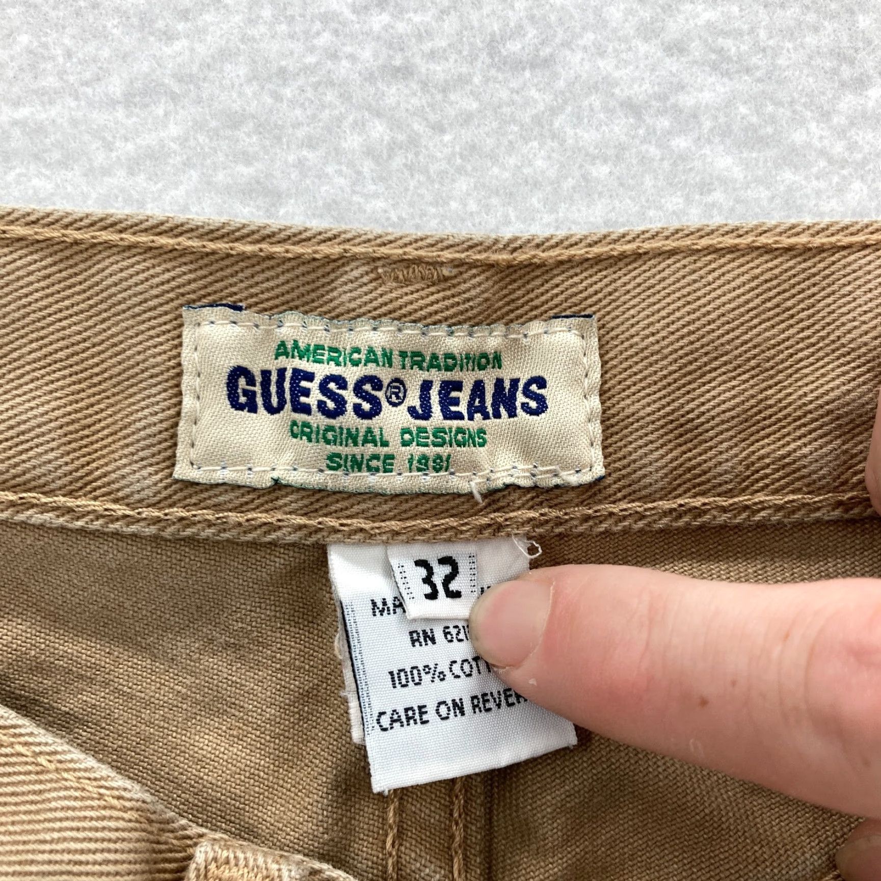 Guess VINTAGE GUESS Jeans Mens 32 30x30 Straight Leg Brown Denim 5-Pocket Logo 90s Size US 32 / EU 48 - 5 Thumbnail
