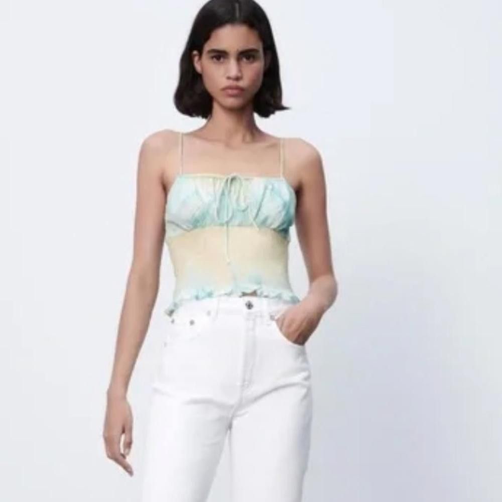 Zara Zara l Tie Dyed Smocked Spaghetti Strap Top Size Medium Size M / US 6-8 / IT 42-44 - 1 Thumbnail