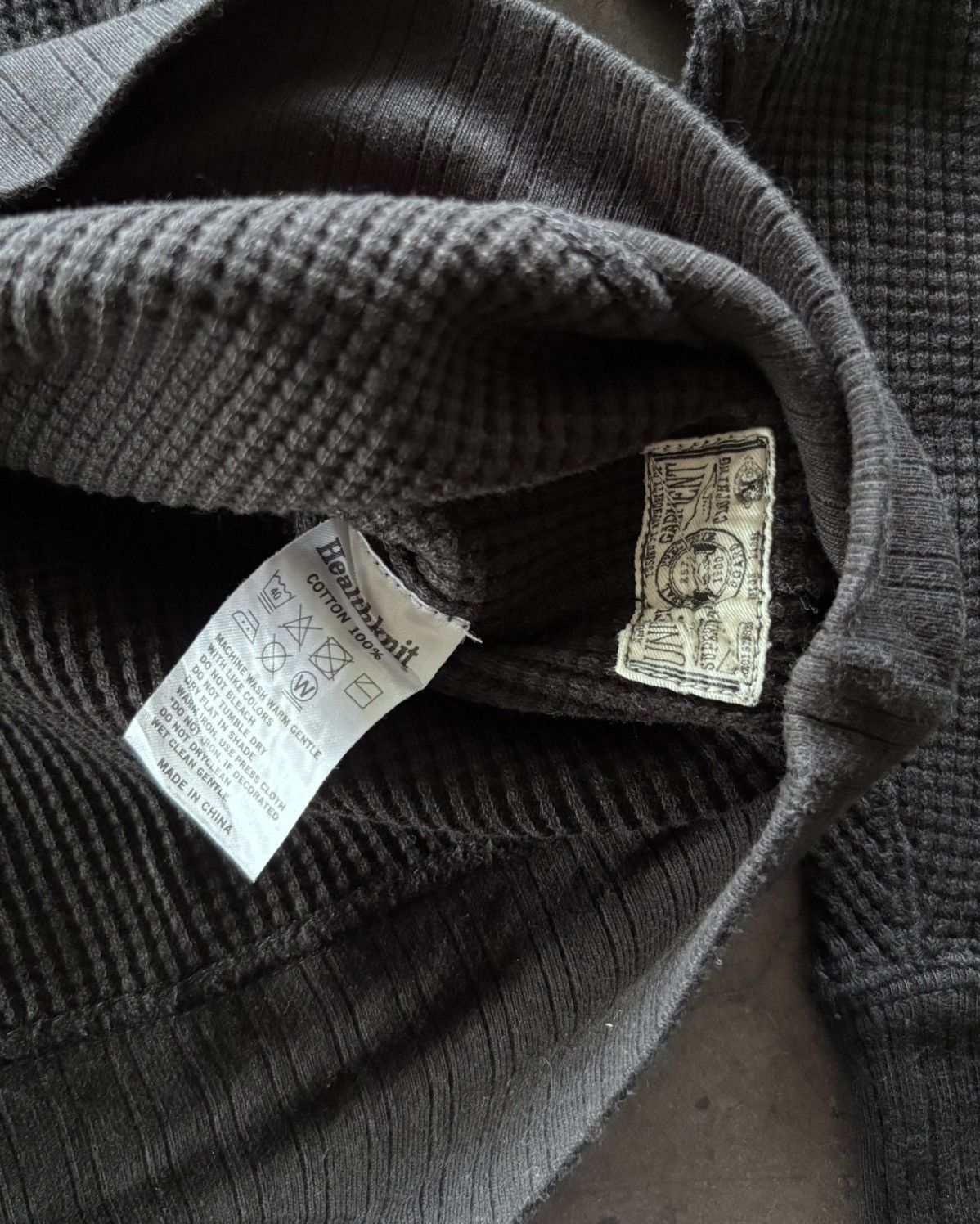 Vintage Vintage Healthknit Thermal Black Crewneck Size US L / EU 52-54 / 3 - 3 Thumbnail
