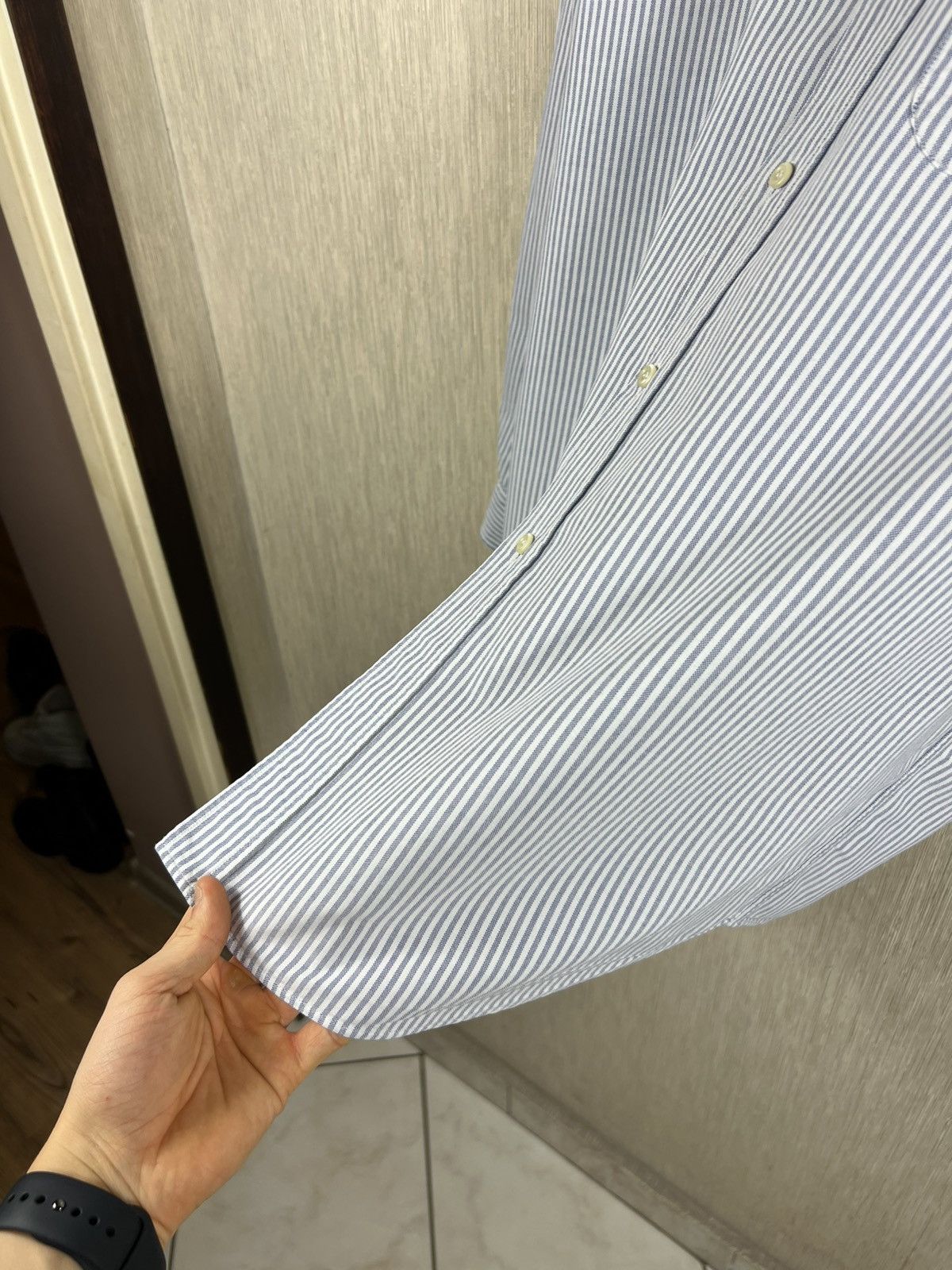 Burberry Vintage 90s Burberrys striped casual pocket logo shirt retro Size US L / EU 52-54 / 3 - 9 Thumbnail