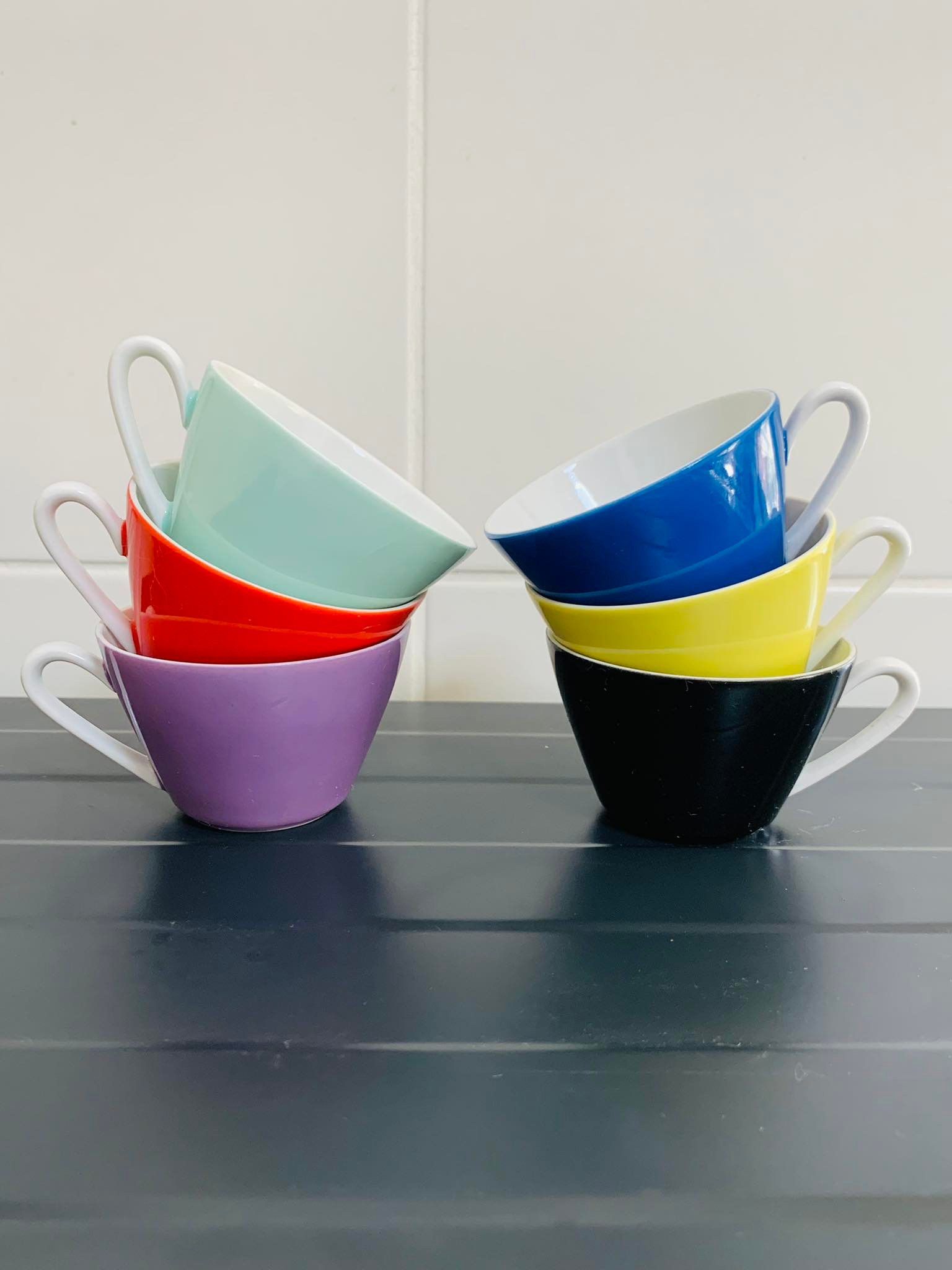 Vintage Kahla VintagePorcelain Set 6 Tea Coffee Cups Signed Germany Size ONE SIZE - 6 Thumbnail