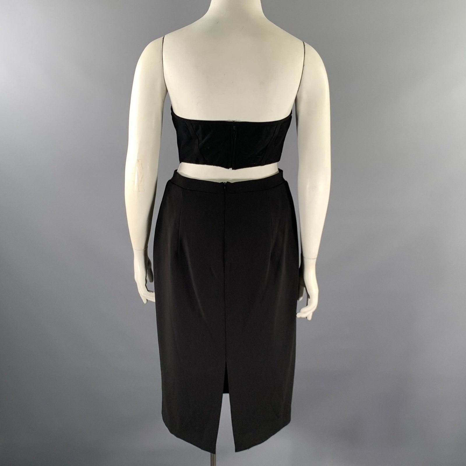 Black Halo BLACK HALO Size L Black 3595114 Strapless Cocktail Dress Size L / US 10 / IT 46 - 4 Thumbnail