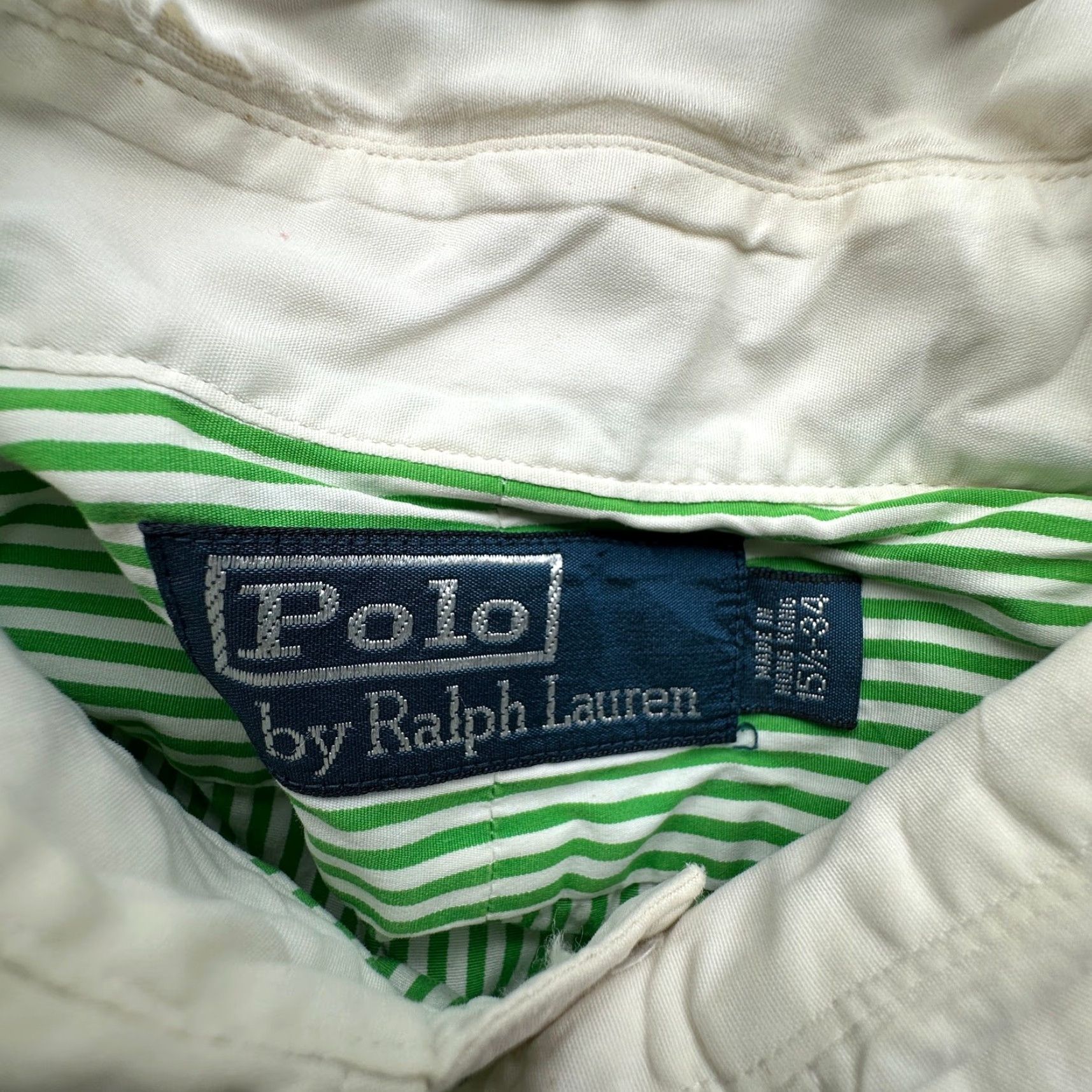 Polo Ralph Lauren VINTAGE Polo Ralph Lauren Green Striped Long Sleeve Button Shirt Mens Medium Size US M / EU 48-50 / 2 - 3 Thumbnail