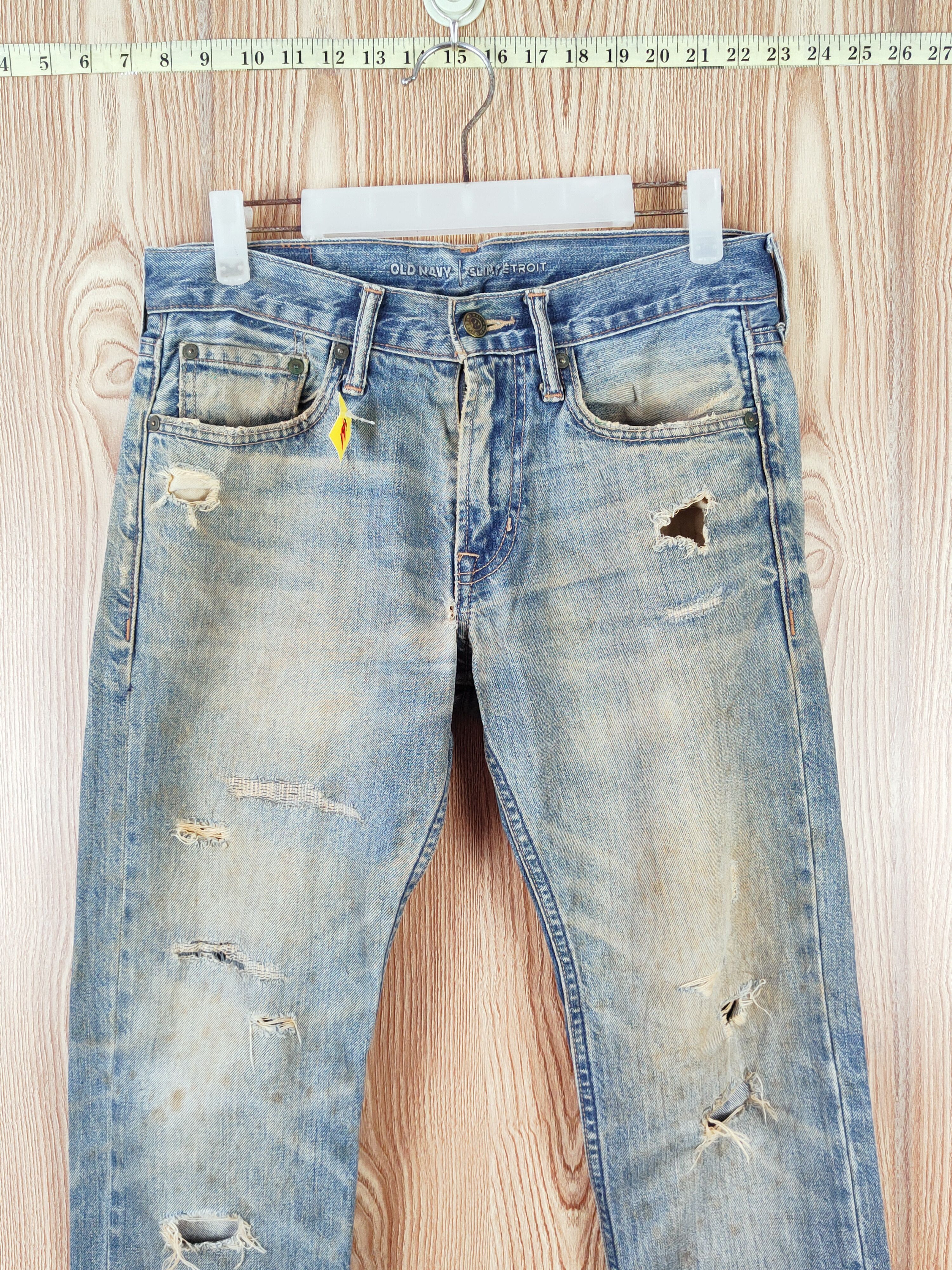 Japanese Brand Old Navy Blue Faded Distressed Ripped Jeans #W614 Size US 29 - 2 Thumbnail