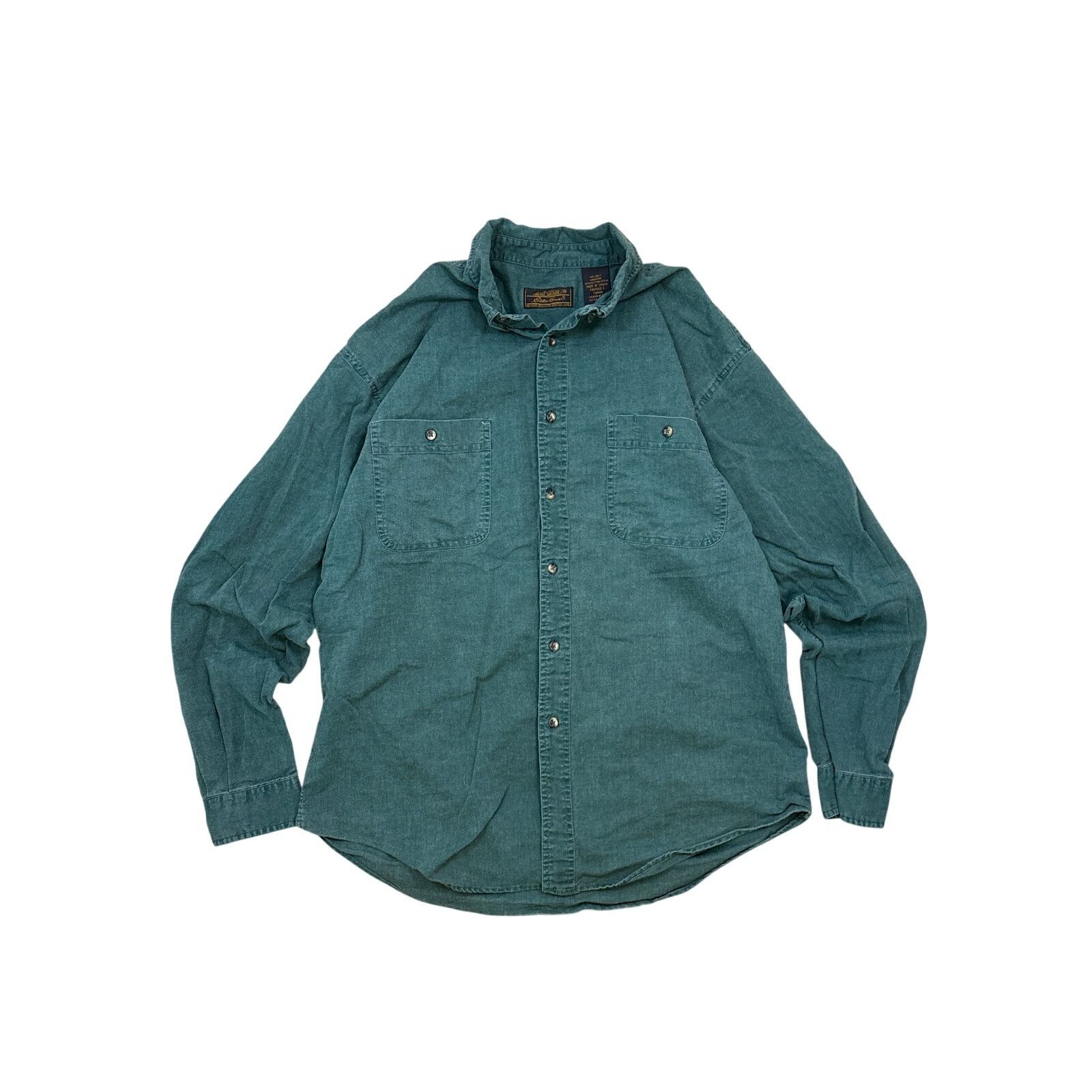 Eddie Bauer Vtg 90s Eddie Bauer button up Forest Green shirt large Size US L / EU 52-54 / 3 - 1 Thumbnail