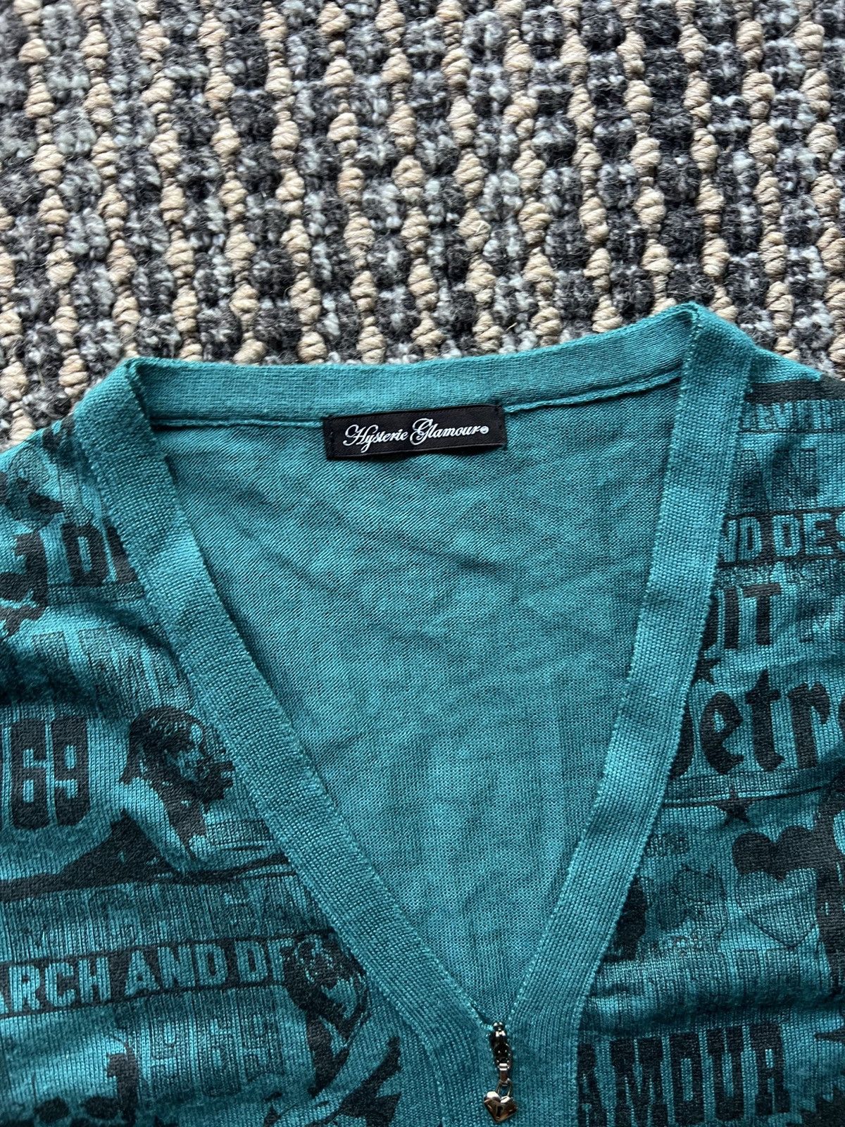 Hysteric Glamour Hysteric Glamour Detroit Pin Up Rare Cardigan Sweater Y2K Size US S / EU 44-46 / 1 - 2 Thumbnail
