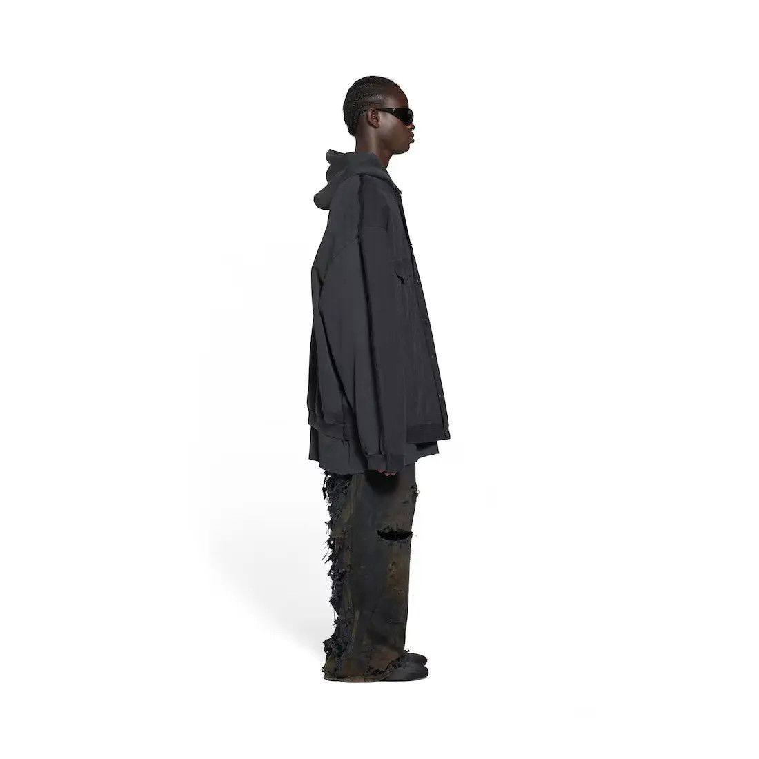 Balenciaga o1w1db10425 Paris Hybrid Hooded Jacket in Black Size US XXL / EU 58 / 5 - 5 Thumbnail