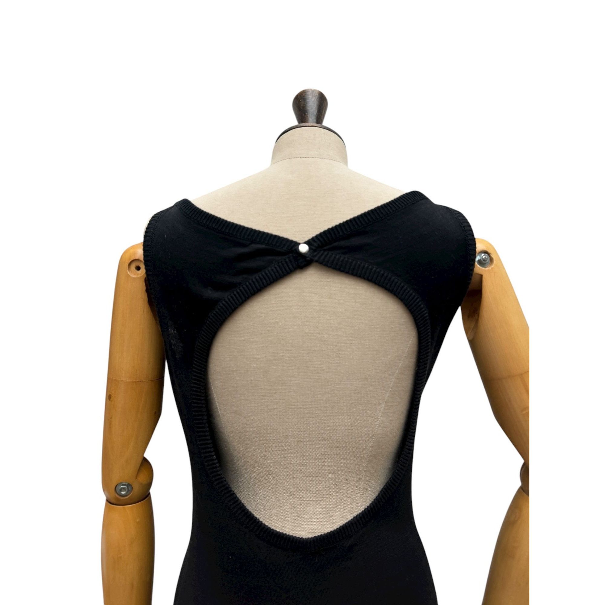 Alaia Black Cotton Knit Dress Size S / US 4 / IT 40 - 4 Thumbnail