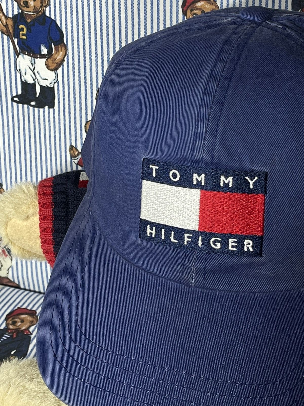 Tommy Hilfiger × Vintage Cap Tommy Hilfiger Big Flag OG Vintage 90’s Size ONE SIZE - 4 Thumbnail