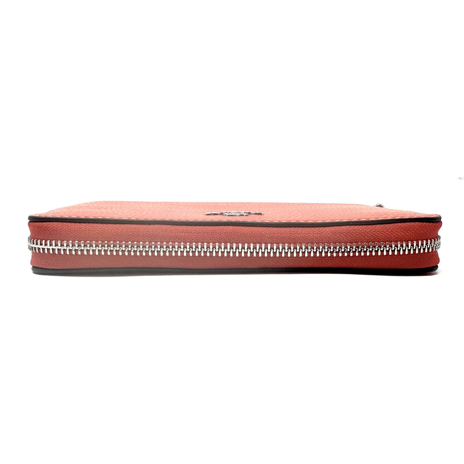 Coach Coach Long Zip Around Wallet Signature Canvas Orange CK427 Size ONE SIZE - 7 Thumbnail