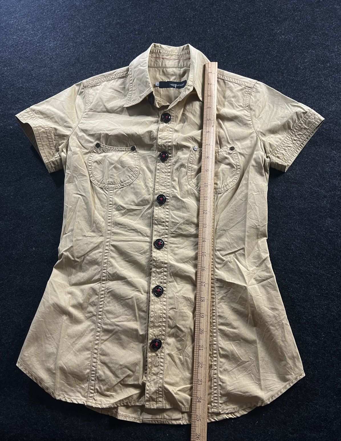 Dsquared2 Dsquared2 Y2K Khaki Beige Mini Dress Button Up Vintage Size S / US 4 / IT 40 - 6 Thumbnail