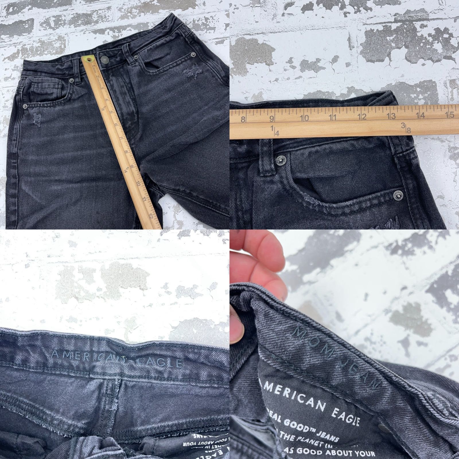 American Eagle Outfitters American Eagle Outfitters Jeans Women 2 Black Mom Jean High Rise Denim Distressed Baggy 80s 90s Retro Rockabilly Modern Womens Size 26" / US 2 / IT 38 - 9 Thumbnail