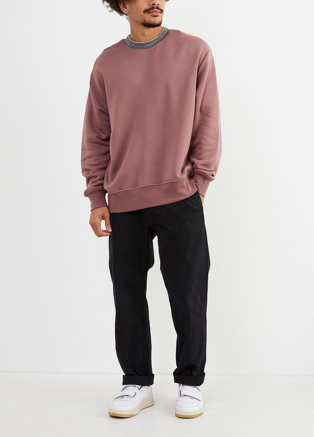 Acne Studios Acne Studios Logo Rib Oversized Fit Sweatshirt Mauve Purple Size US M / EU 48-50 / 2 - 4 Thumbnail