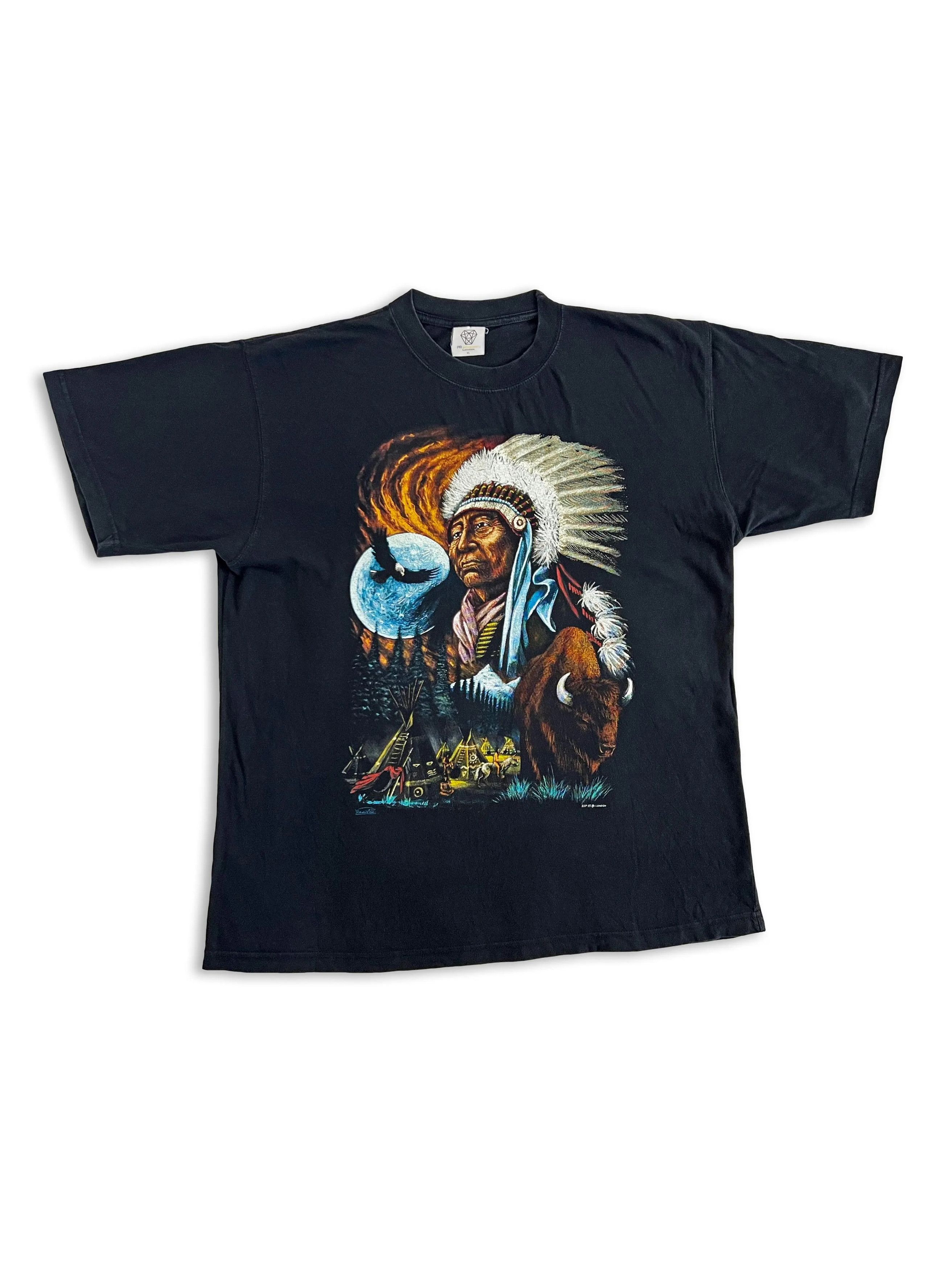 Vintage Vintage 90s NATIVE AMERICAN T shirt Chief Tribe Tee Nature Size US XL / EU 56 / 4 - 1 Thumbnail