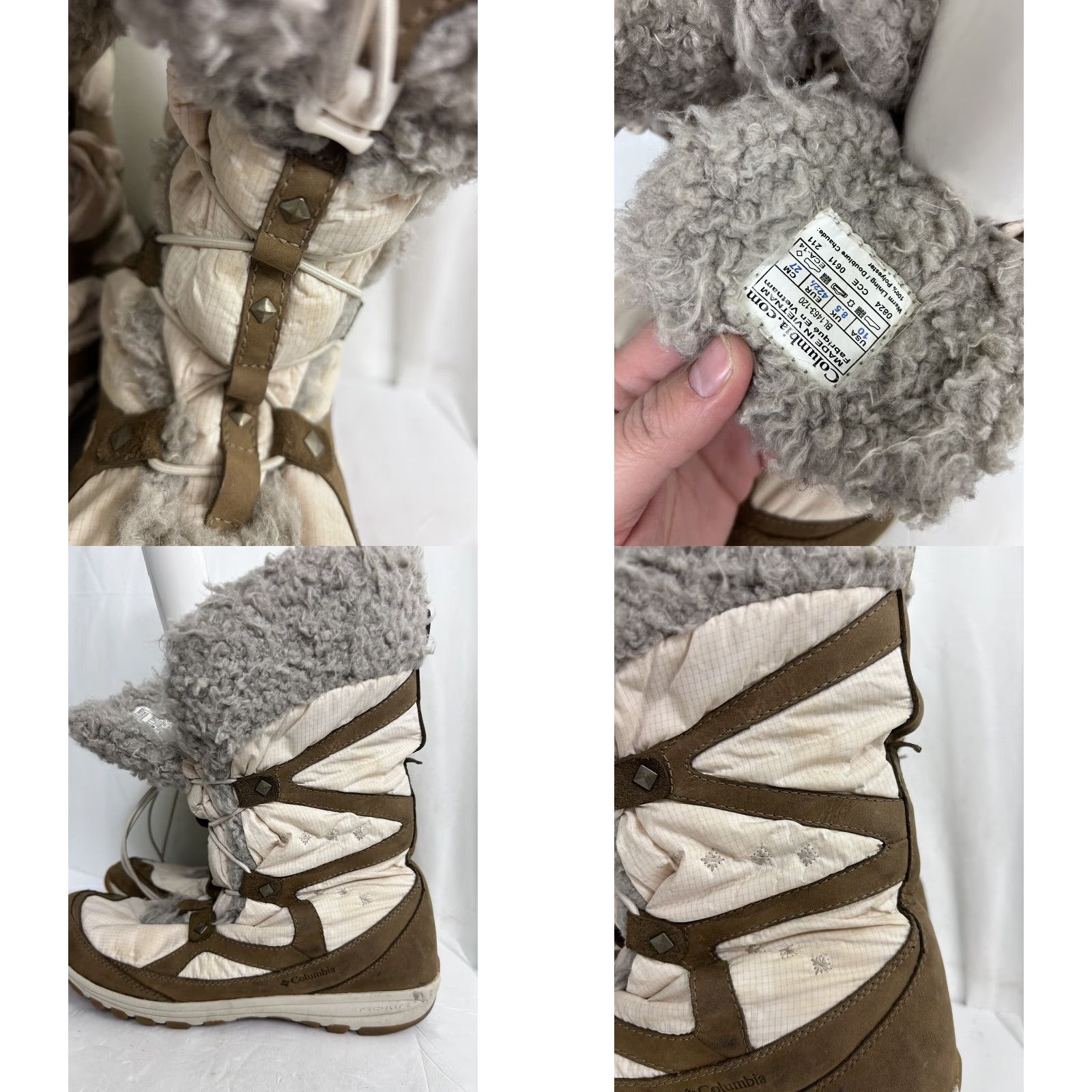 Vintage Columbia Boots Womens 10 Snow Boot Lined Brown White Faux Sherpa Outdoor Winter Hiking Womens Shoes Size US 10 / IT 40 - 8 Thumbnail
