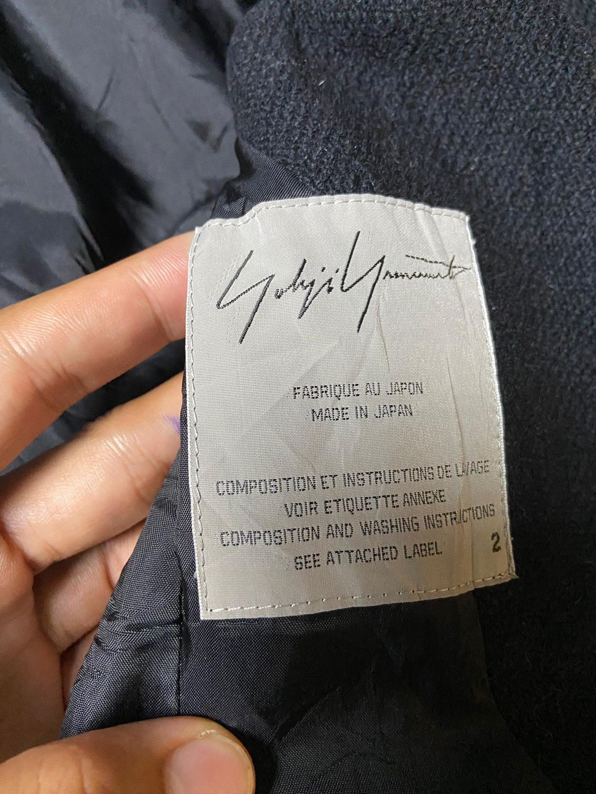 Yohji Yamamoto YOHJI YAMAMOTO Wool Single Mosser Left Facing Coat (129) Size US XXS / EU 40 - 10 Thumbnail