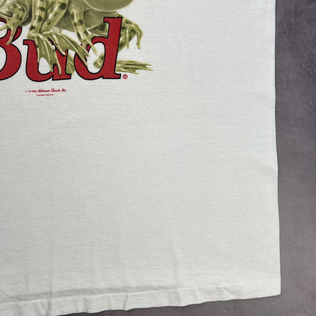 Budweiser Rare! Budweiser Frog Big Logo Tee 90s Single Stitch Vintage Size US XL / EU 56 / 4 - 10 Thumbnail