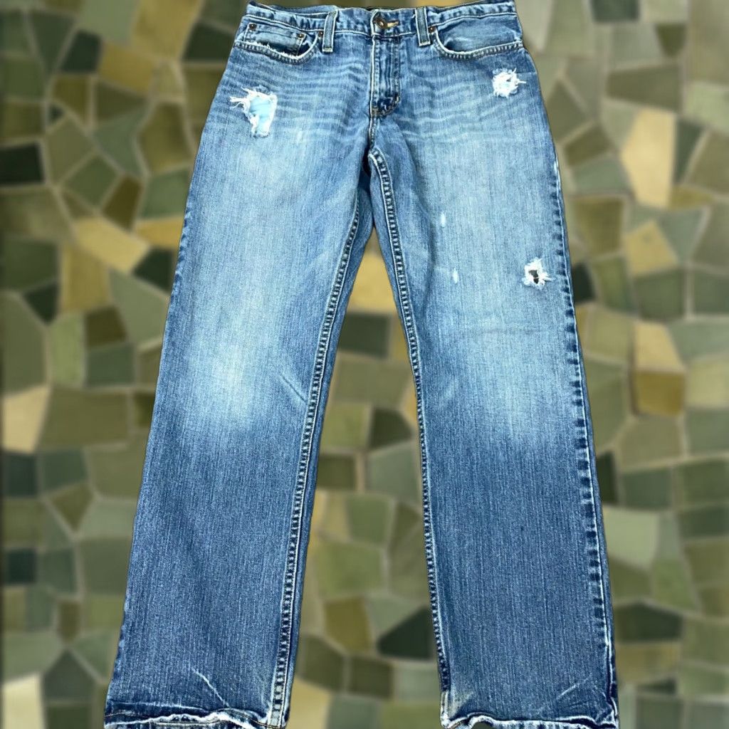 CO VINTAGE Roebucks & Co Jeans Mens 30x30 Blue Slim Straight Faded Distressed Grunge Y2K Size US 31 - 1 Thumbnail