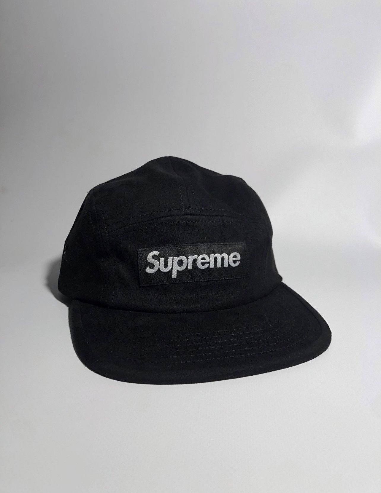 image of Supreme Suede Camp Cap Black, Men's