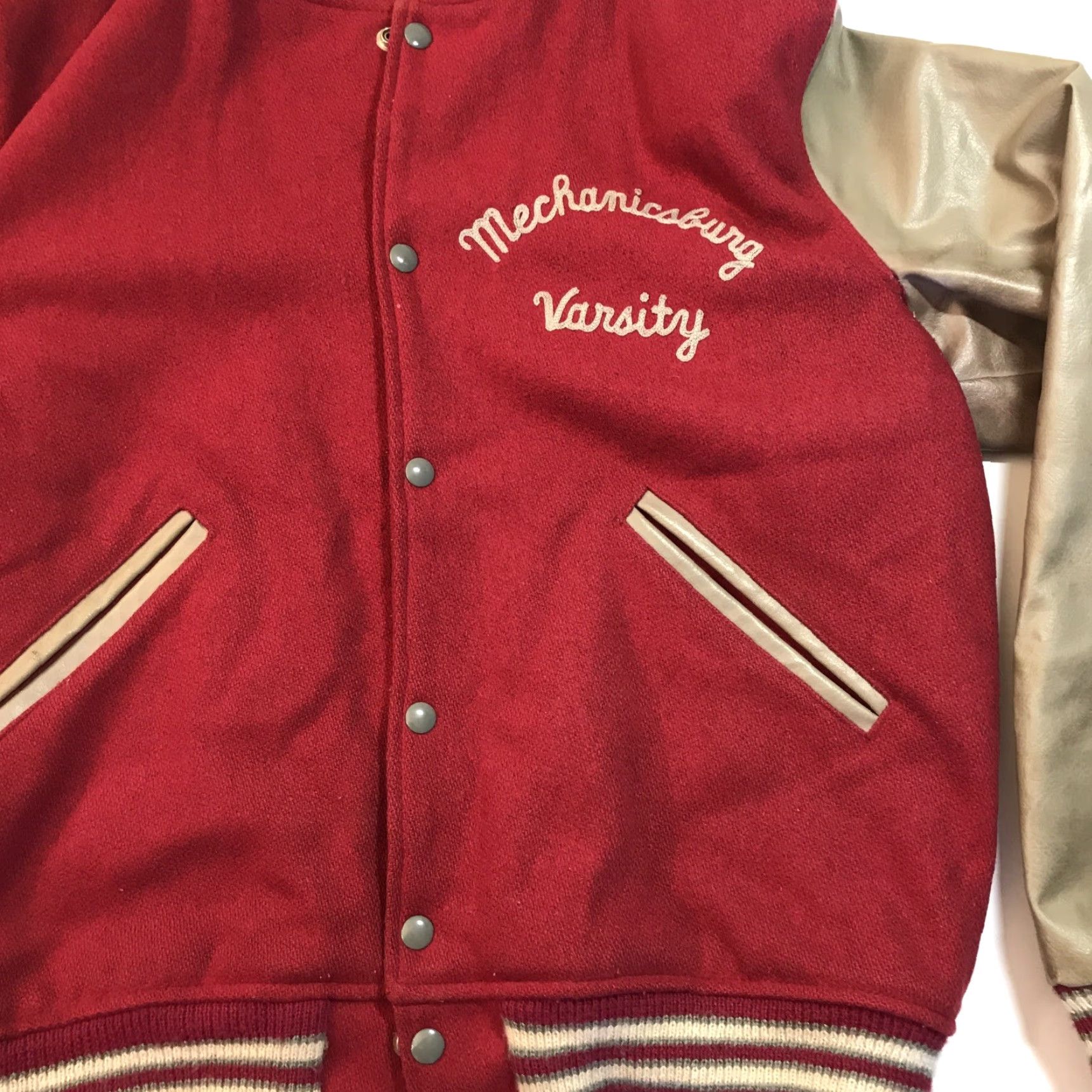 Vintage VINTAGE Naugalite Varsity Jacket Wool Letterman 42 XL Red Blue – Classic College preppy athletic jacket Mens Size US XS / EU 42 / 0 - 6 Thumbnail