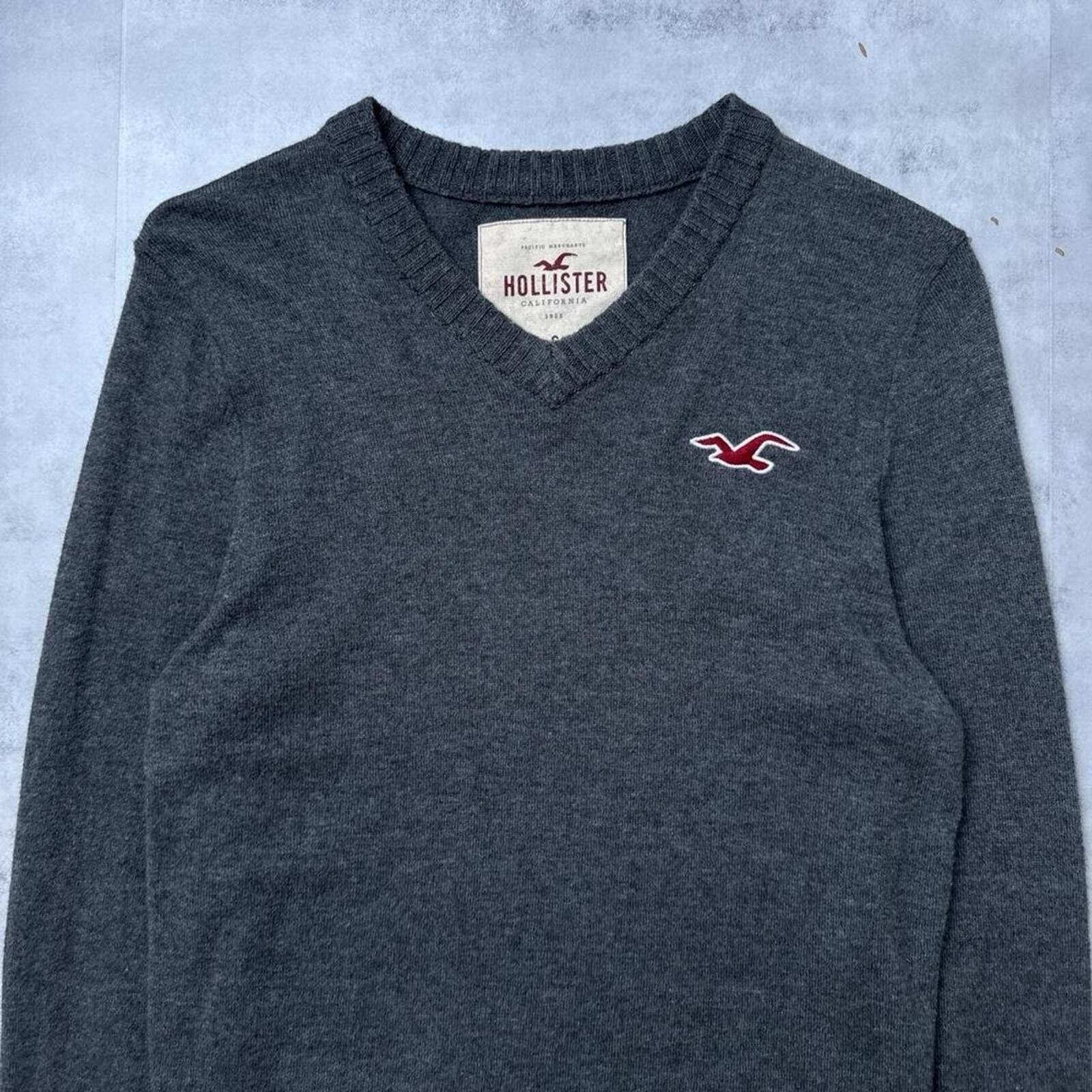 Other Y2K Hollister 00s Gray V Neck Sweater Size S / US 4 / IT 40 - 3 Thumbnail