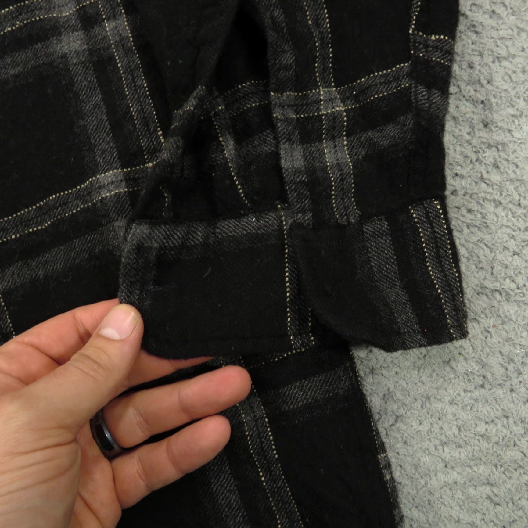 Vintage VINTAGE Iceberg Shirt Mens Large Black Wool Shadow Plaid Long Sleeve Italian Button Up Size US L / EU 52-54 / 3 - 3 Thumbnail