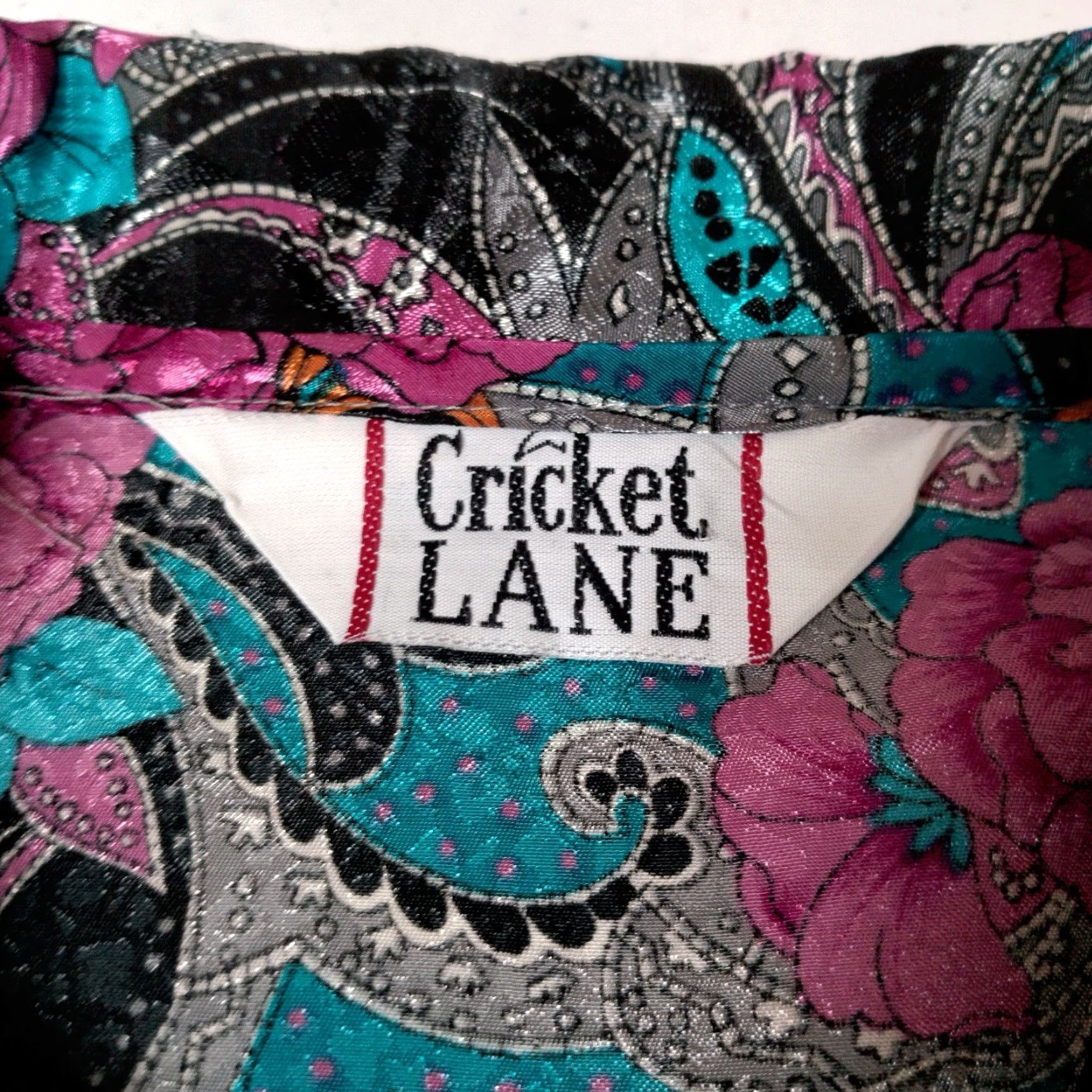 Vintage VINTAGE Cricket Lane Blouse Large Floral Satin Long Sleeve Grannycore Secretary Women Size L / US 10 / IT 46 - 7 Thumbnail
