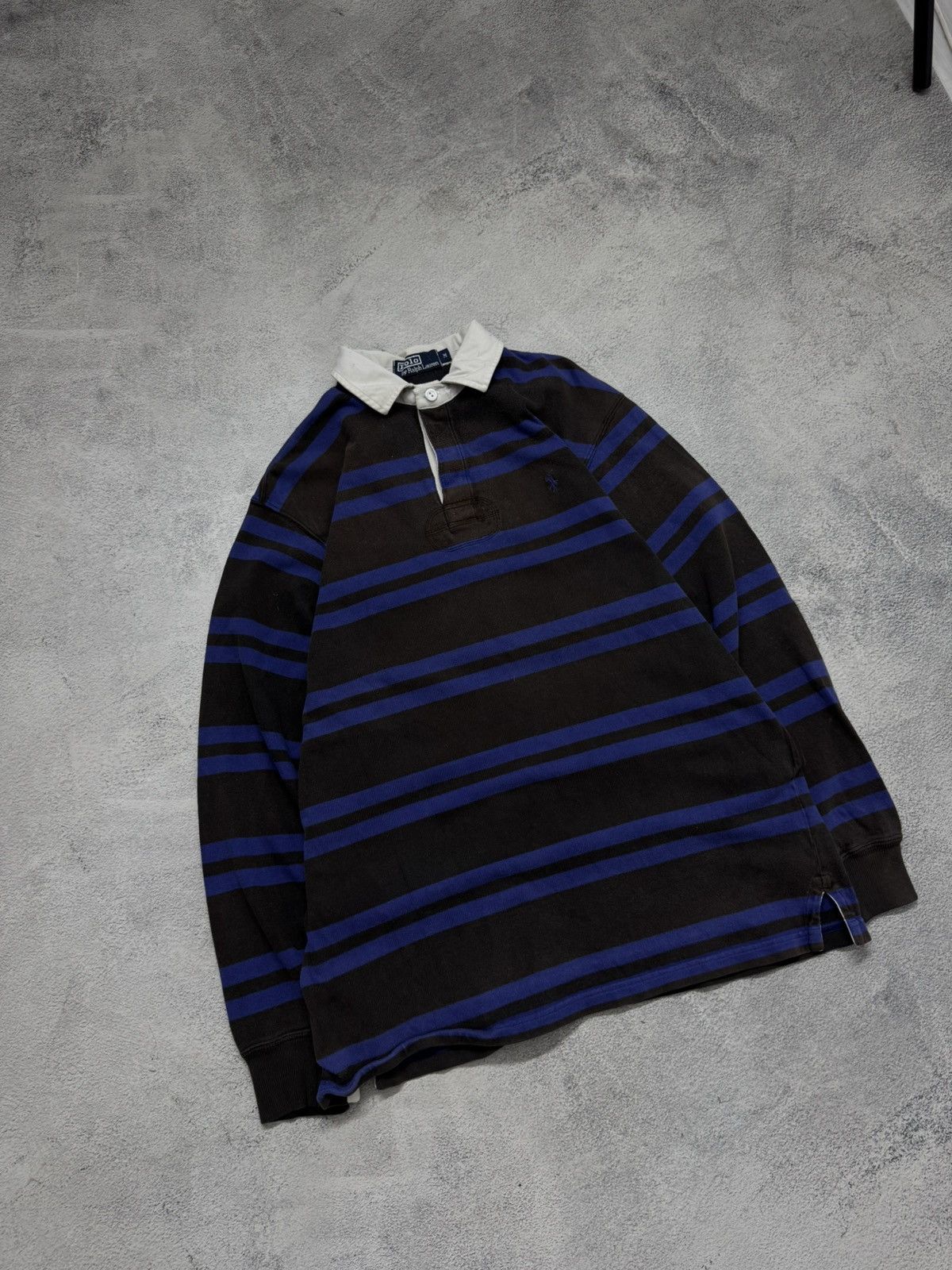 Polo Ralph Lauren Vintage Polo Ralph Lauren Black Purple Striped Long Sleeve Size US M / EU 48-50 / 2 - 4 Thumbnail