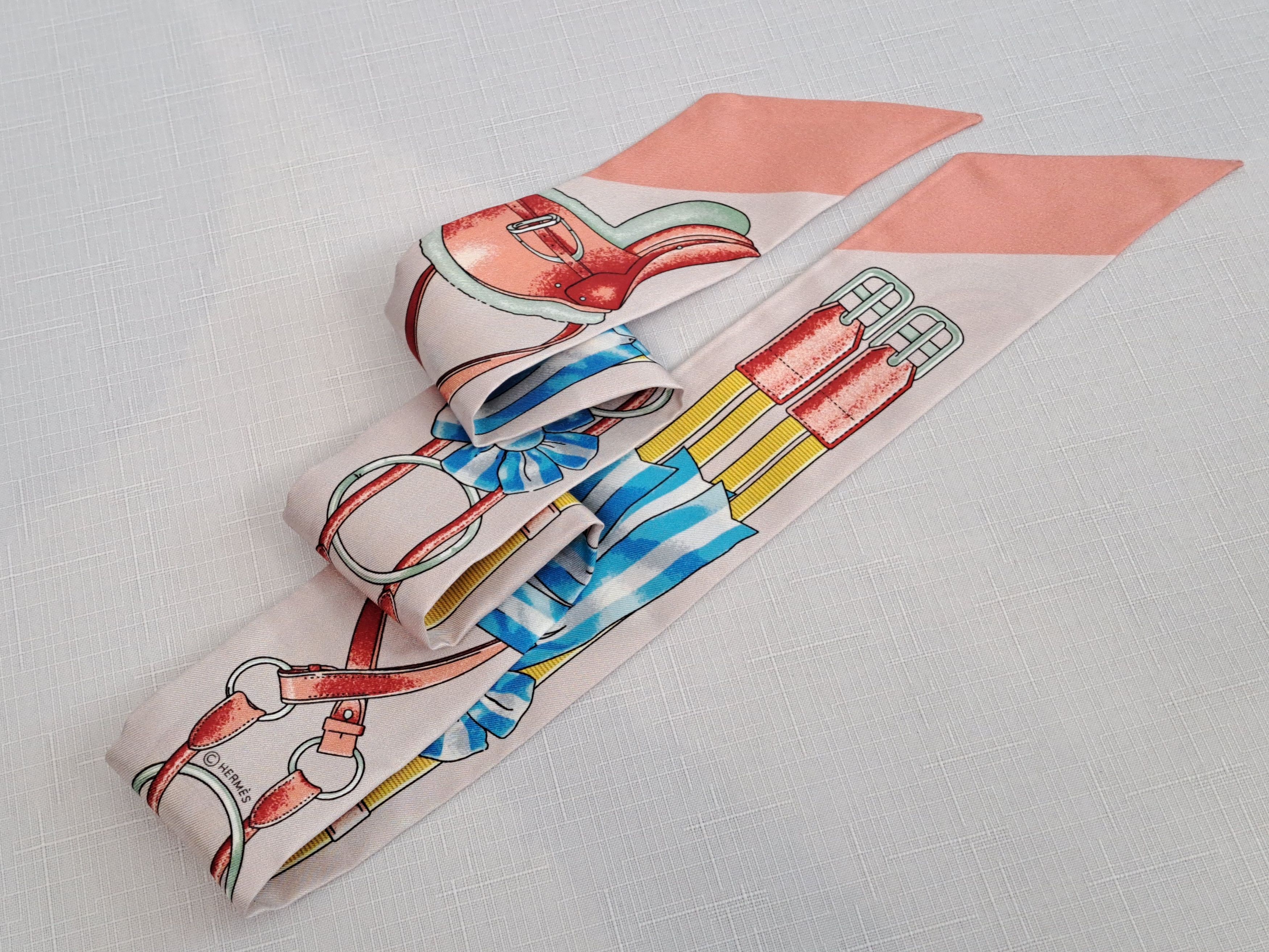 Hermes HERMES Paris silk twilly scarf. Size ONE SIZE - 7 Thumbnail