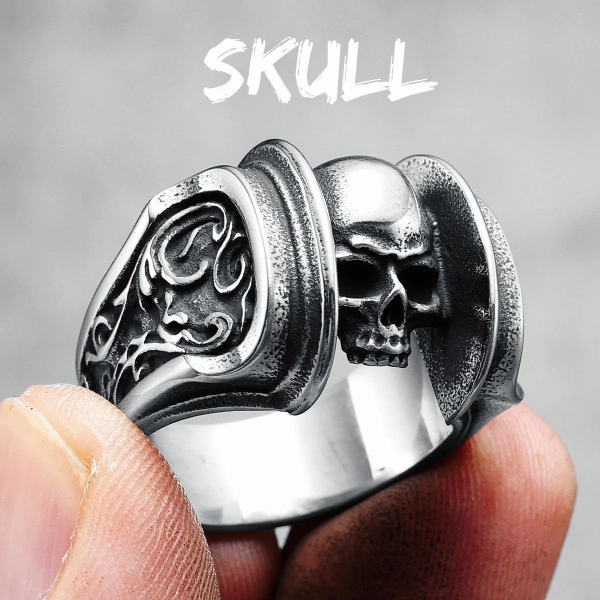 Jewelry Skull Ring Streetwear Jewelry Fashion Gift Size ONE SIZE - 8 Thumbnail