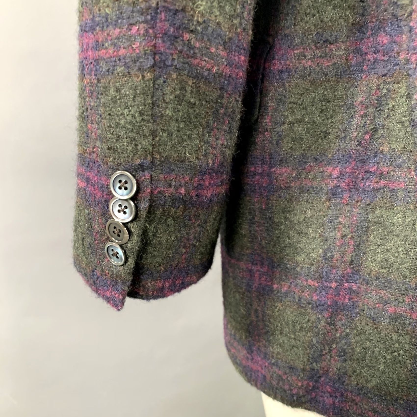 Robert Talbott ROBERT TALBOTT Sport Coat Green Purple Plaid Alpaca Wool Size 42 Regular Mens Size US XS / EU 42 / 0 - 5 Thumbnail