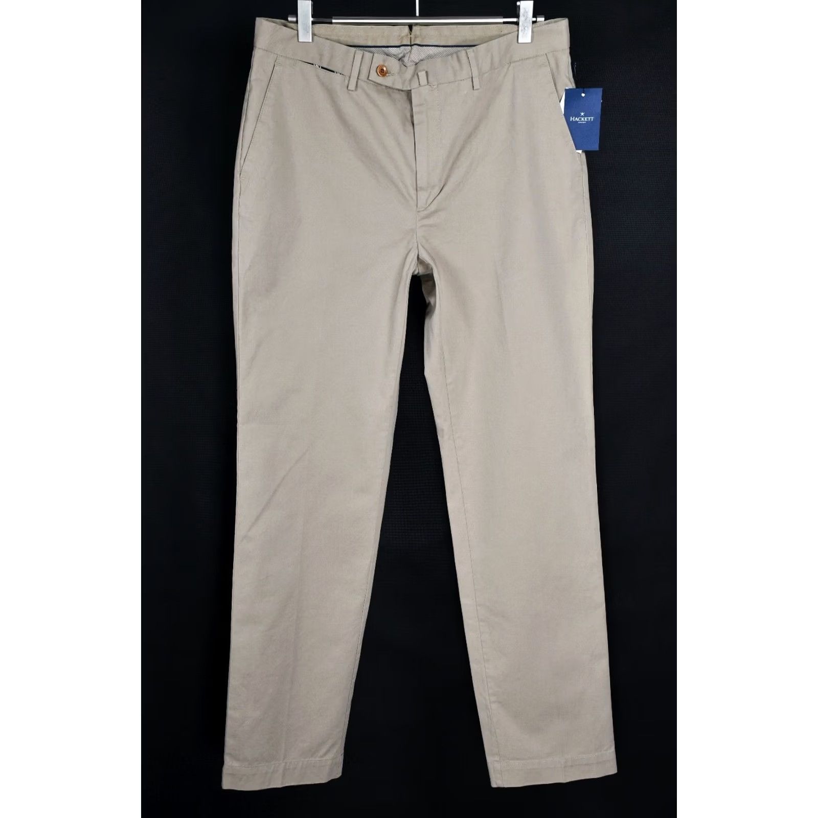 Hackett Hackett Sanderson Chino Pants Mens 32R Beige 99%Cotton 1%Elastane Flat Front Regular Vintage: No Size US 32 / EU 48 - 2 Thumbnail