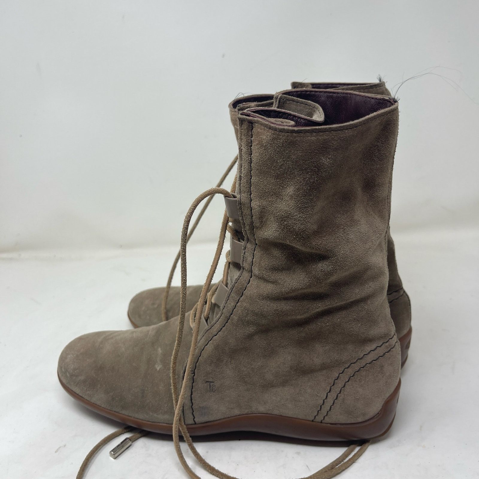 Tod's Tod's Grey Suede Lace-Up Ankle Boots 38.5 US 6 Size US 6 / IT 36 - 4 Thumbnail