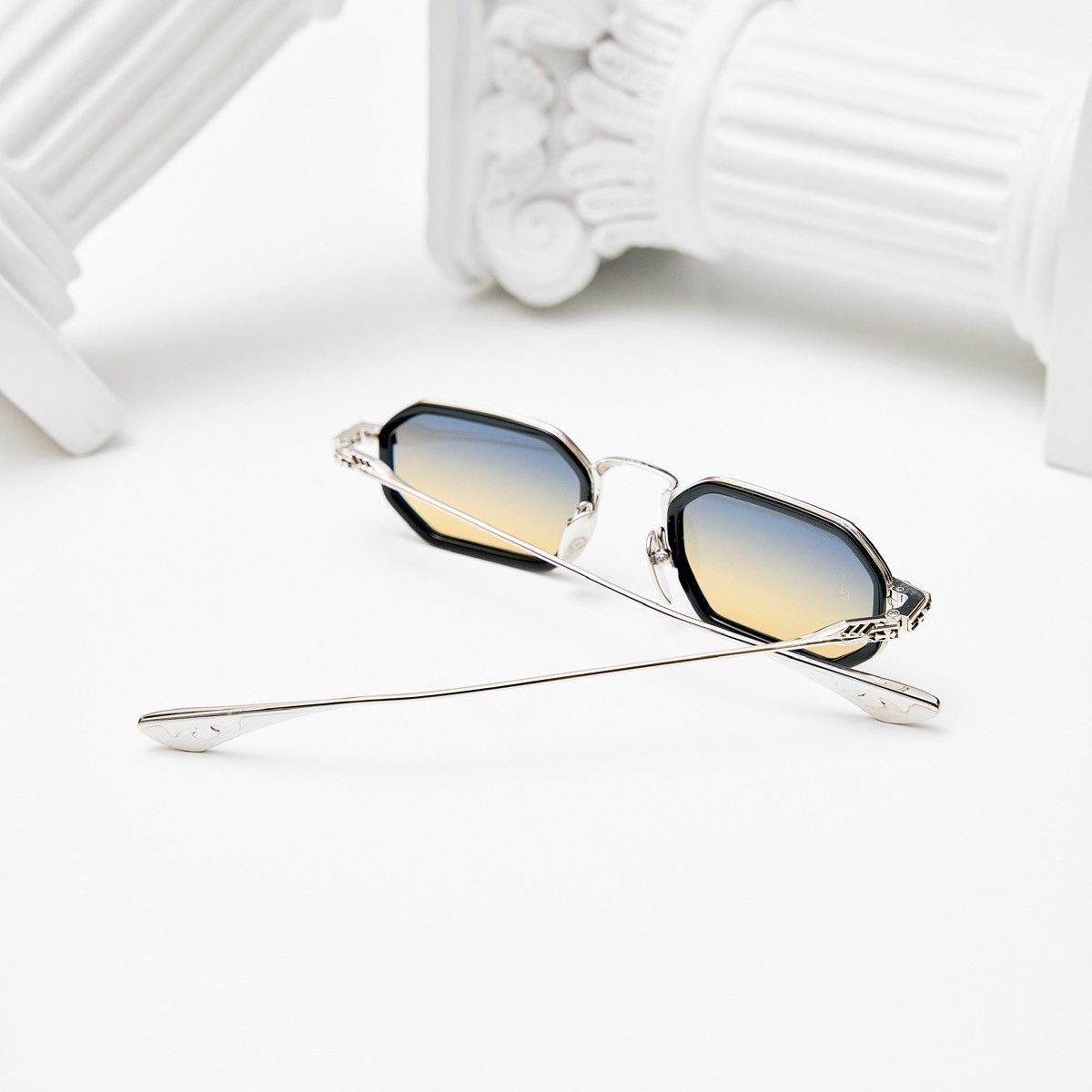 Chrome Hearts CHROME HEARTS STYLIDA BLACK/SHINY SILVER SUNGLASSES Size ONE SIZE - 7 Thumbnail