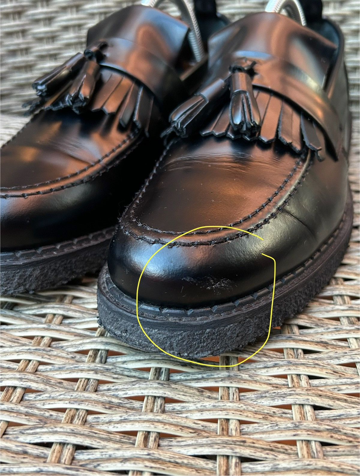 George Cox George Cox X Fred Perry Black Patent Leather Tassel Loafers Size US 9 / EU 42 - 12 Thumbnail