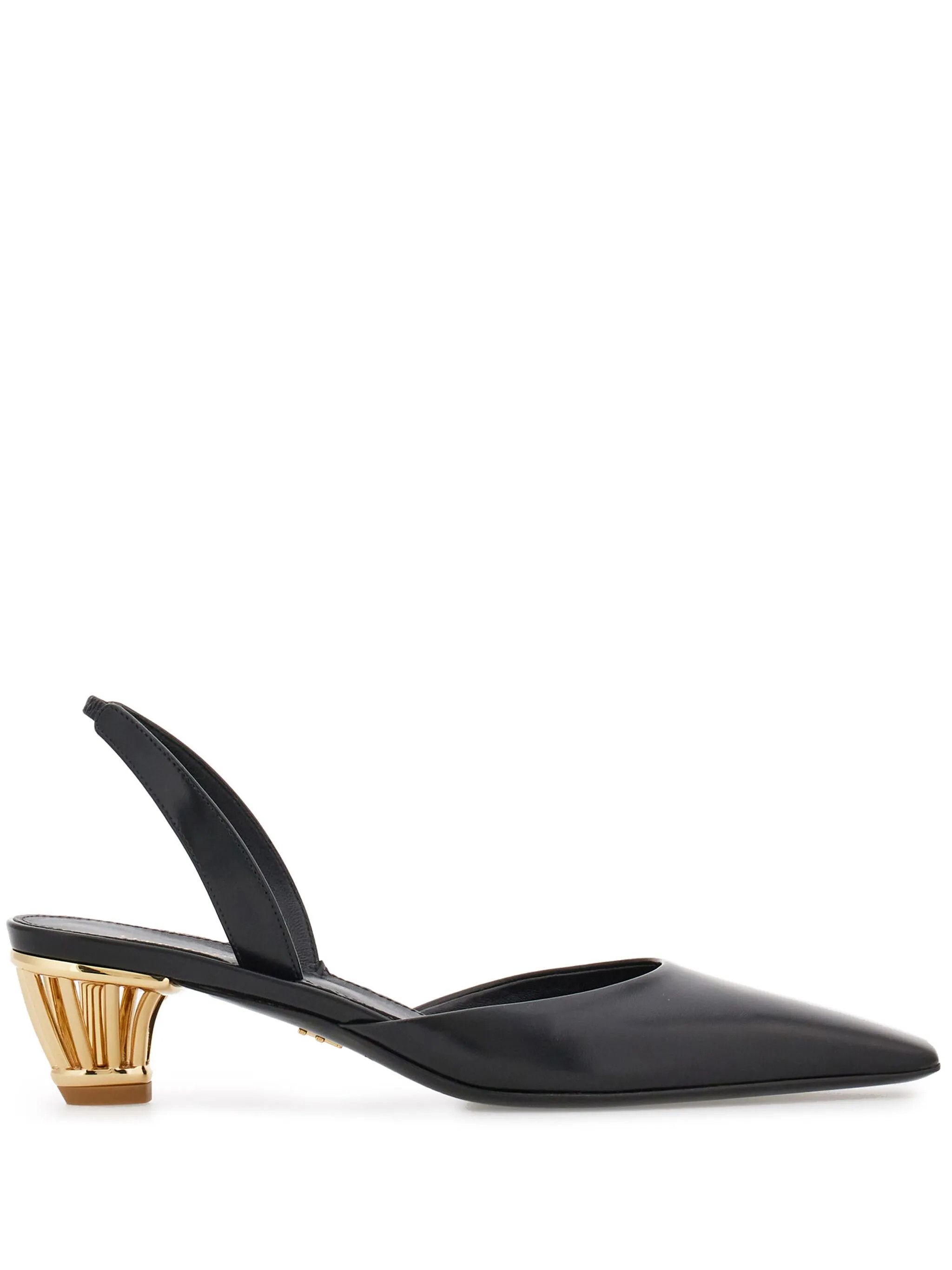 o1s1rm0126 Cage-heel Slingback Pumps in Black