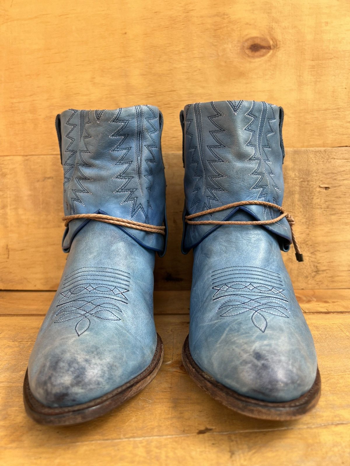 Sendra Sendra Western Biker Blue Leather Boots Size US 11 / IT 41 - 5 Thumbnail