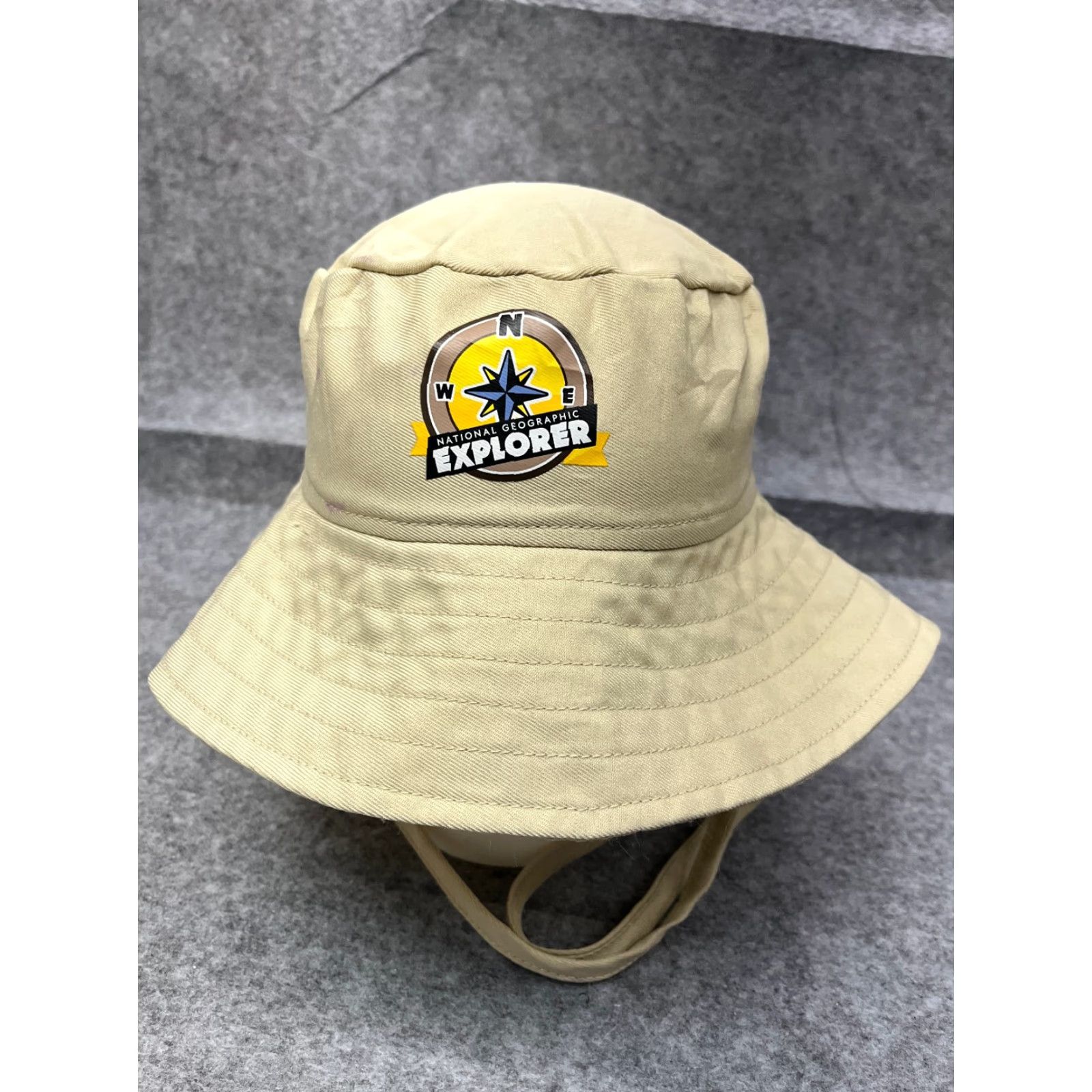 Vintage National Geographic Explorer Bucket Hat Adult One Size Beige 100% Polyester Camp Size ONE SIZE - 2 Thumbnail