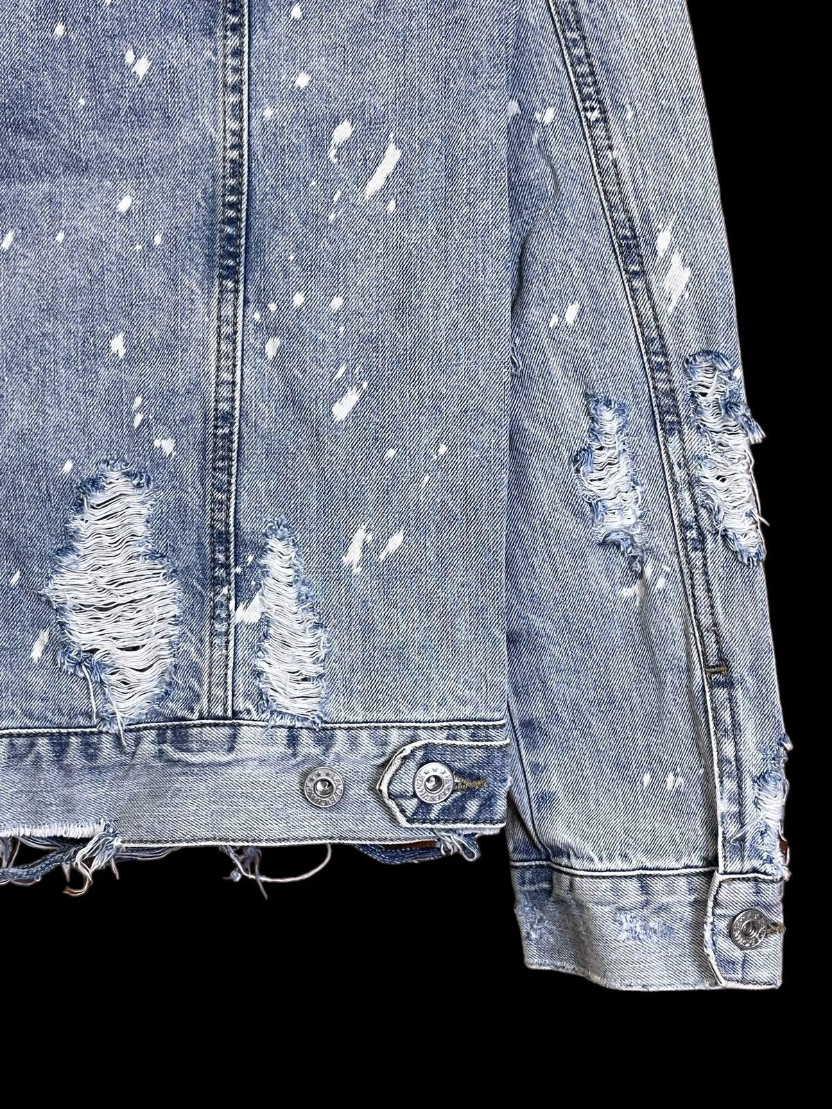 Japanese Brand SICK Y2K VENCE EXCHANGE SUPER DISTRESSED PUNK DENIM JACKET Size US M / EU 48-50 / 2 - 11 Thumbnail