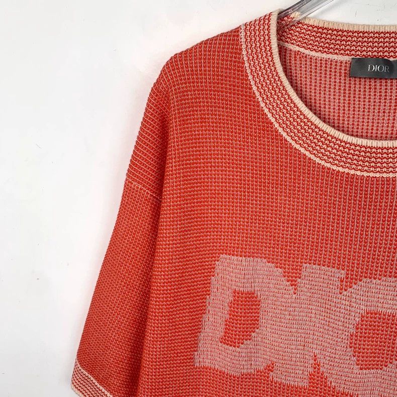 Dior Dior Red logo letter inlaid round neck cotton knitted short Size US L / EU 52-54 / 3 - 3 Thumbnail