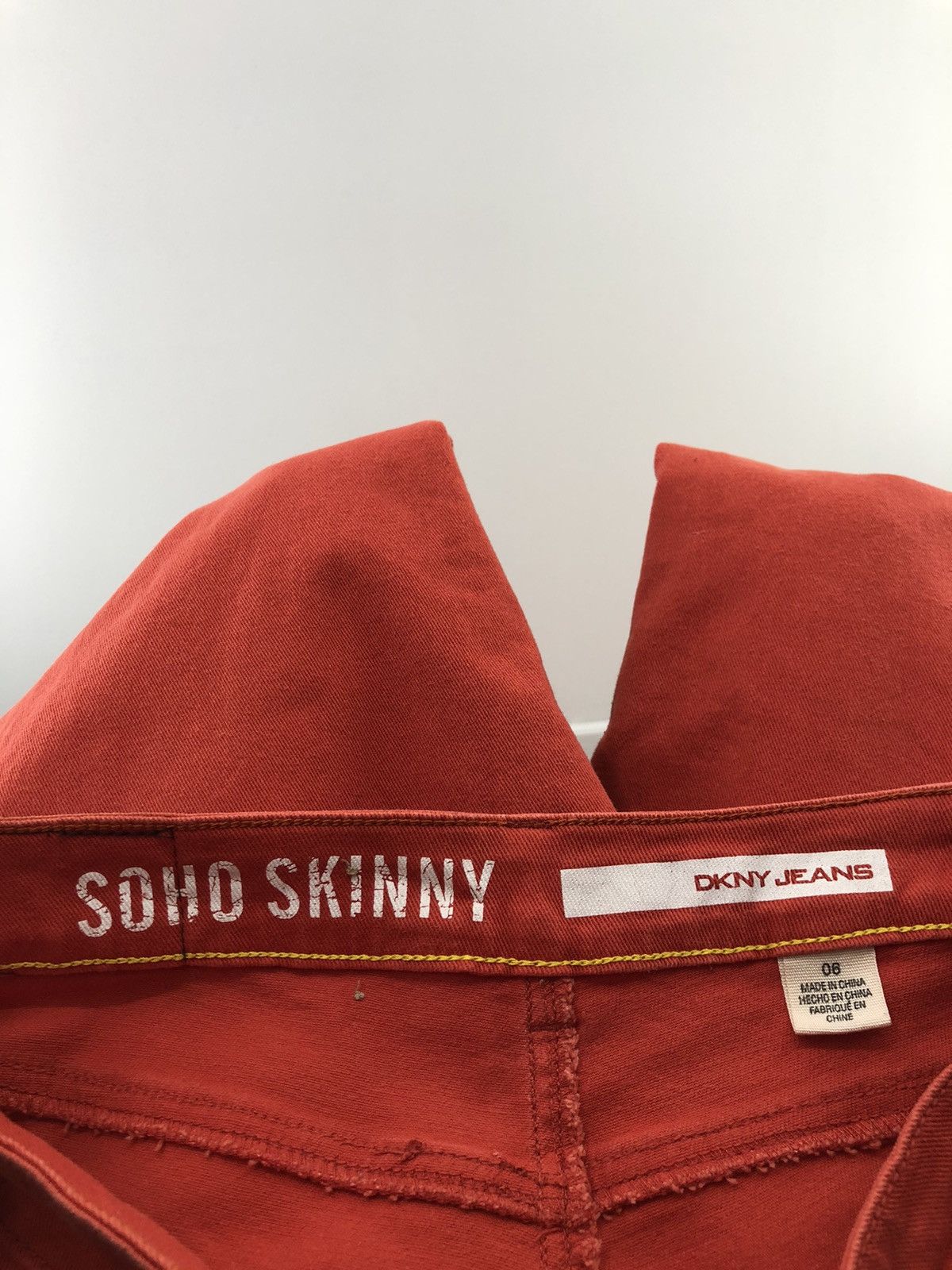 DKNY Dkny Jeans Distressed Soho Skinny Orange Jeans Size US 31 - 15 Thumbnail