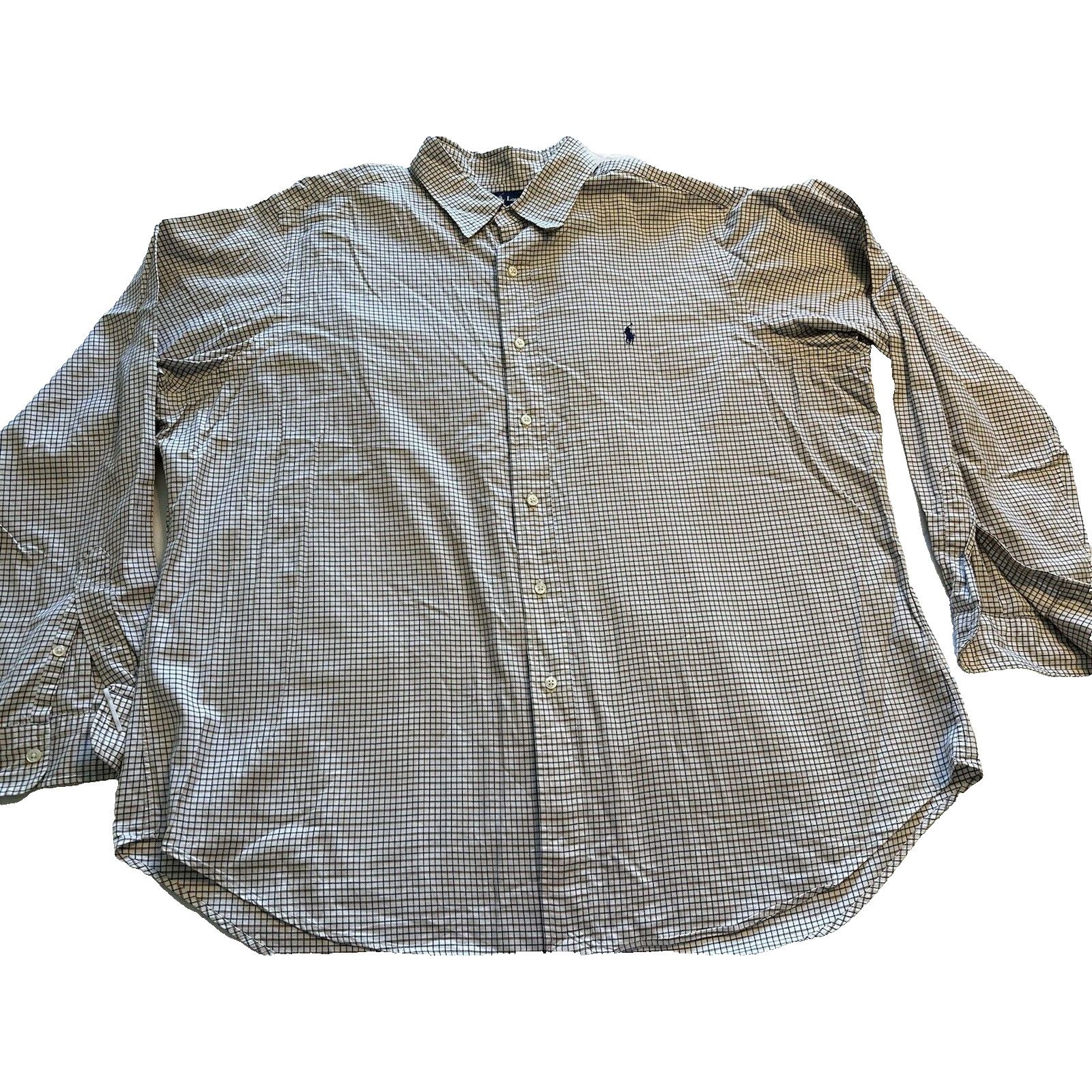Lauren Ralph Lauren Ralph Lauren Classic Navy/Brown/White Check XXL Button Shirt Size US XXL / EU 58 / 5 - 1 Thumbnail